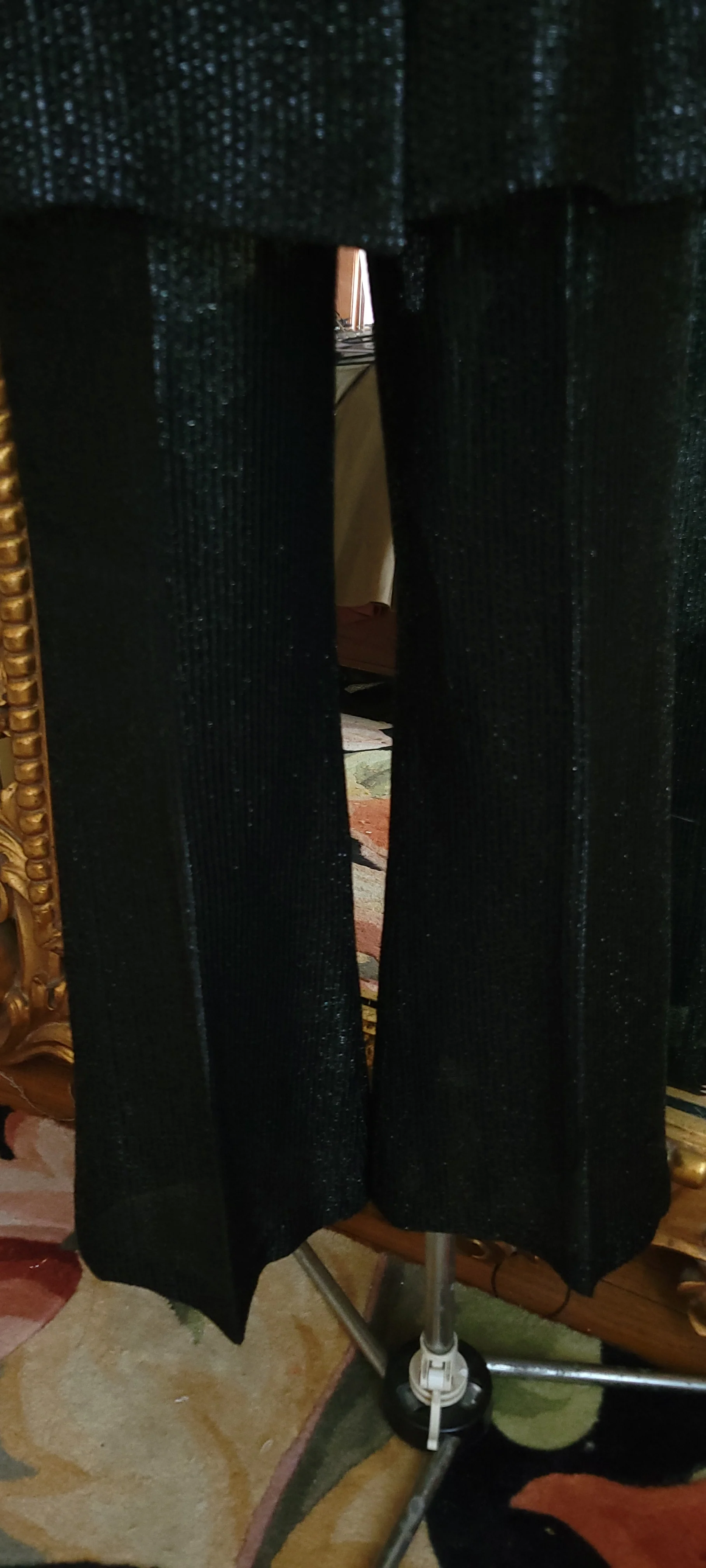 60s Mod Black Lurex Nehru Pants Suit - Image 8