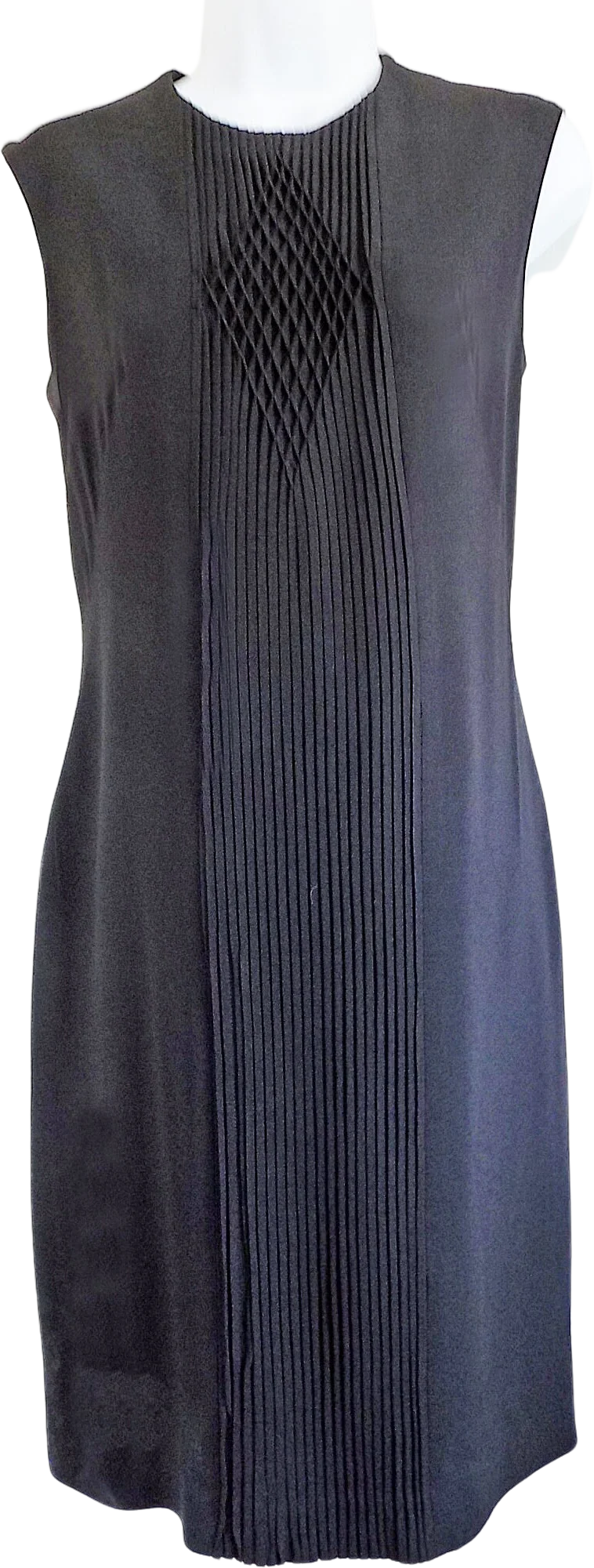 60s Mod Black Shift Dress with Fancy Pleating by Adrian Tabin Could Be Wool Crepe Dinner Office Simple Yet Fancy No Flaws by Adrian Tabin