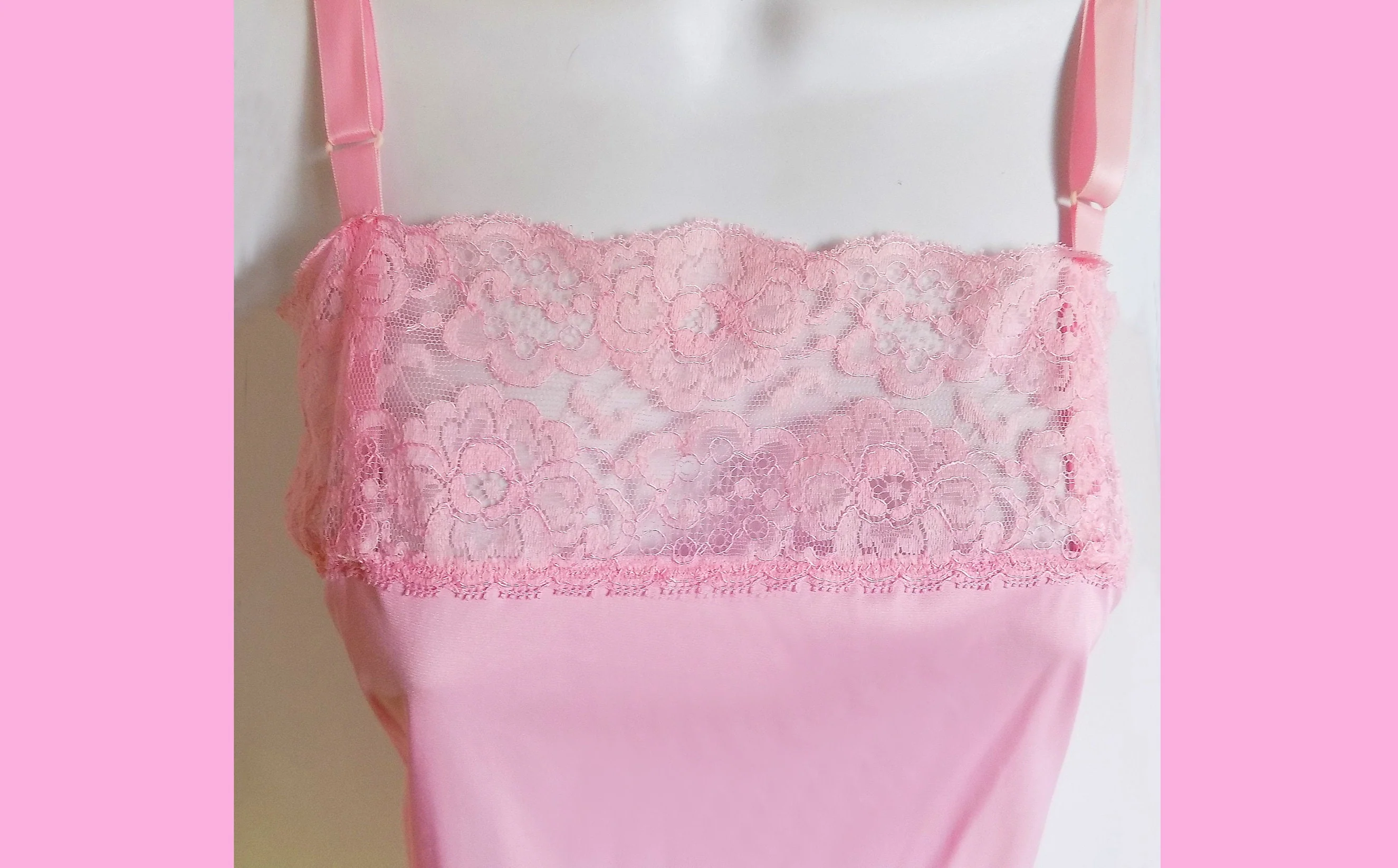 60s Mod "confections" Pink Mini-Dress Slip Suitable for Empire Waist Dresses and Other "baby Doll" Mini S by Maidenform - Image 4
