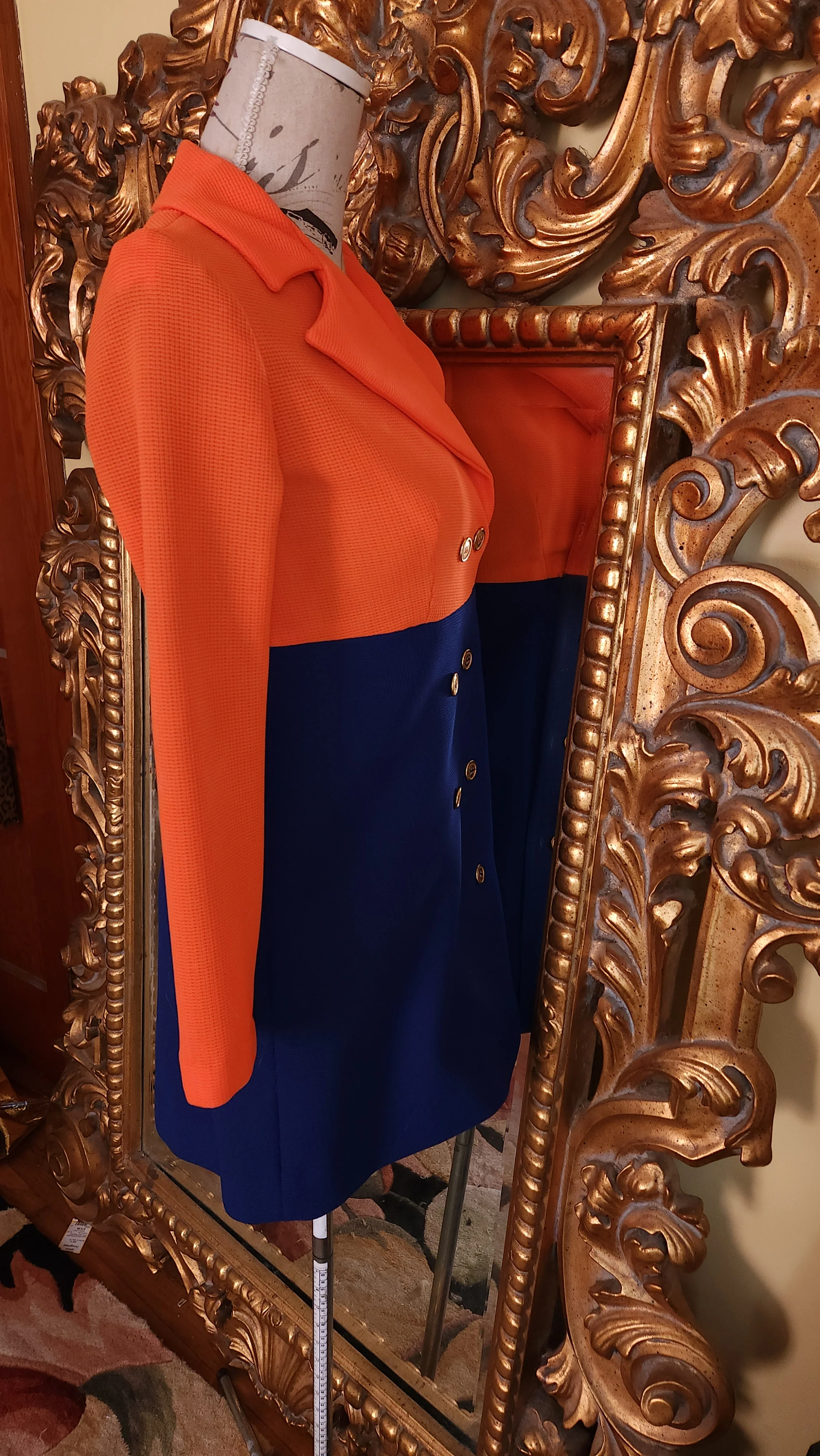 60s Mod Double Breasted Mini Coat Dress By Jps Juniors - Image 4