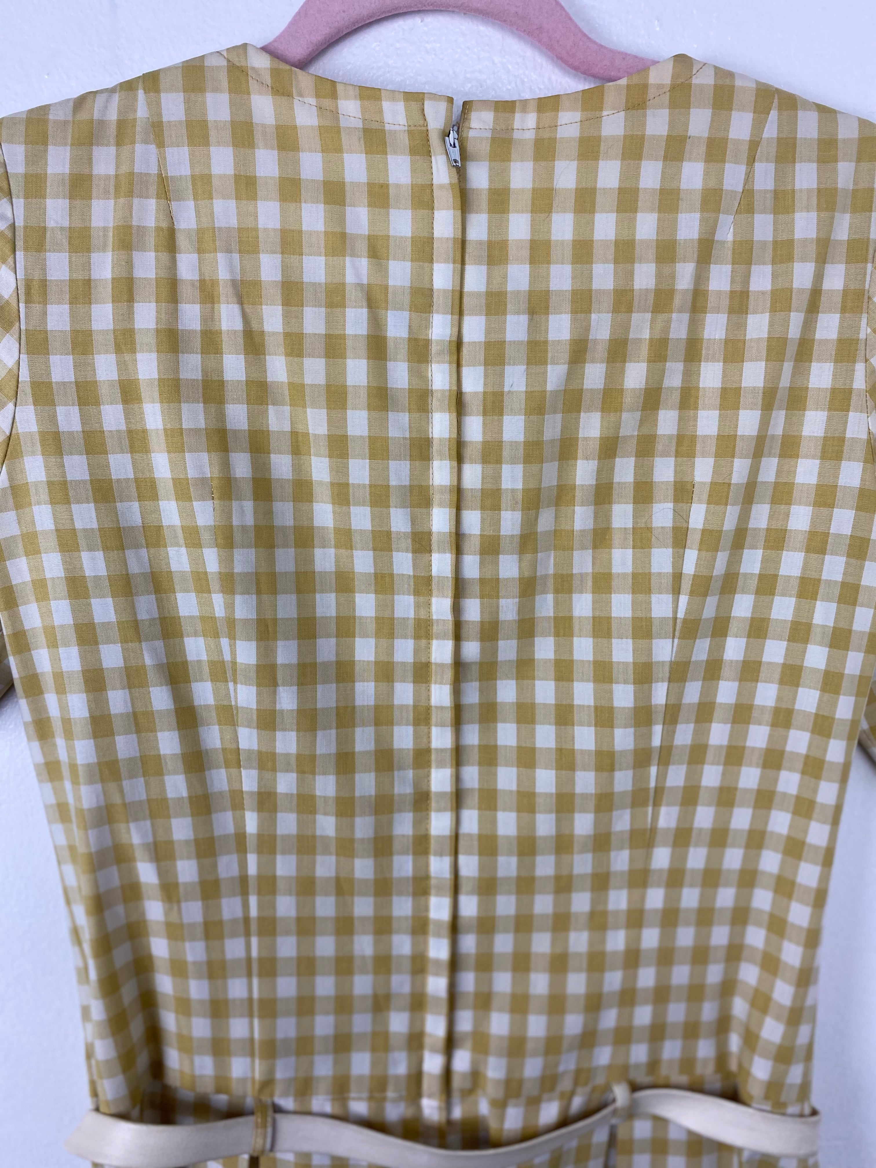 60s Mod Drop Waist Gingham Mini Dress By Howard Wolf - Image 10