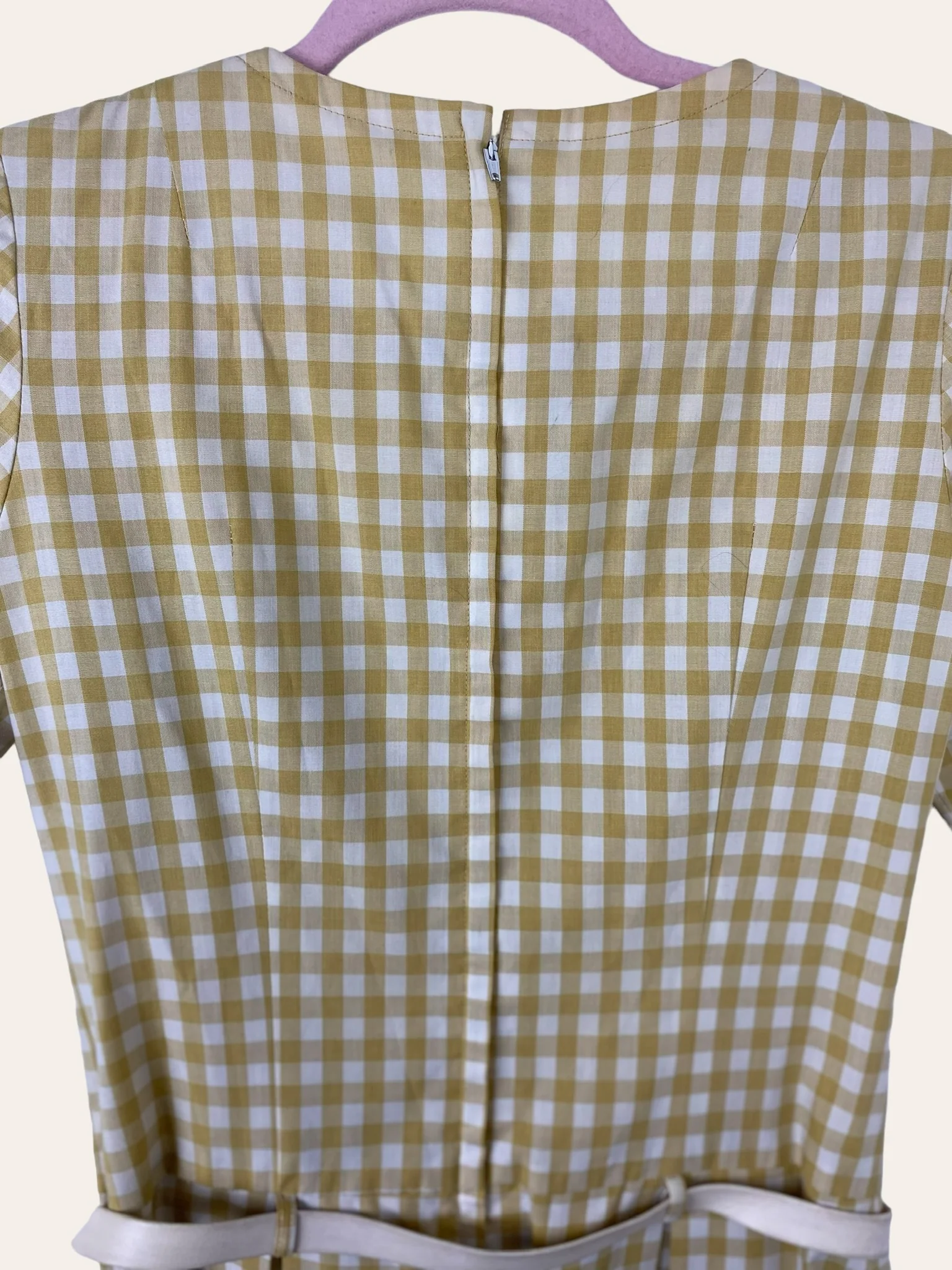 60s Mod Drop Waist Gingham Mini Dress By Howard Wolf - Image 6
