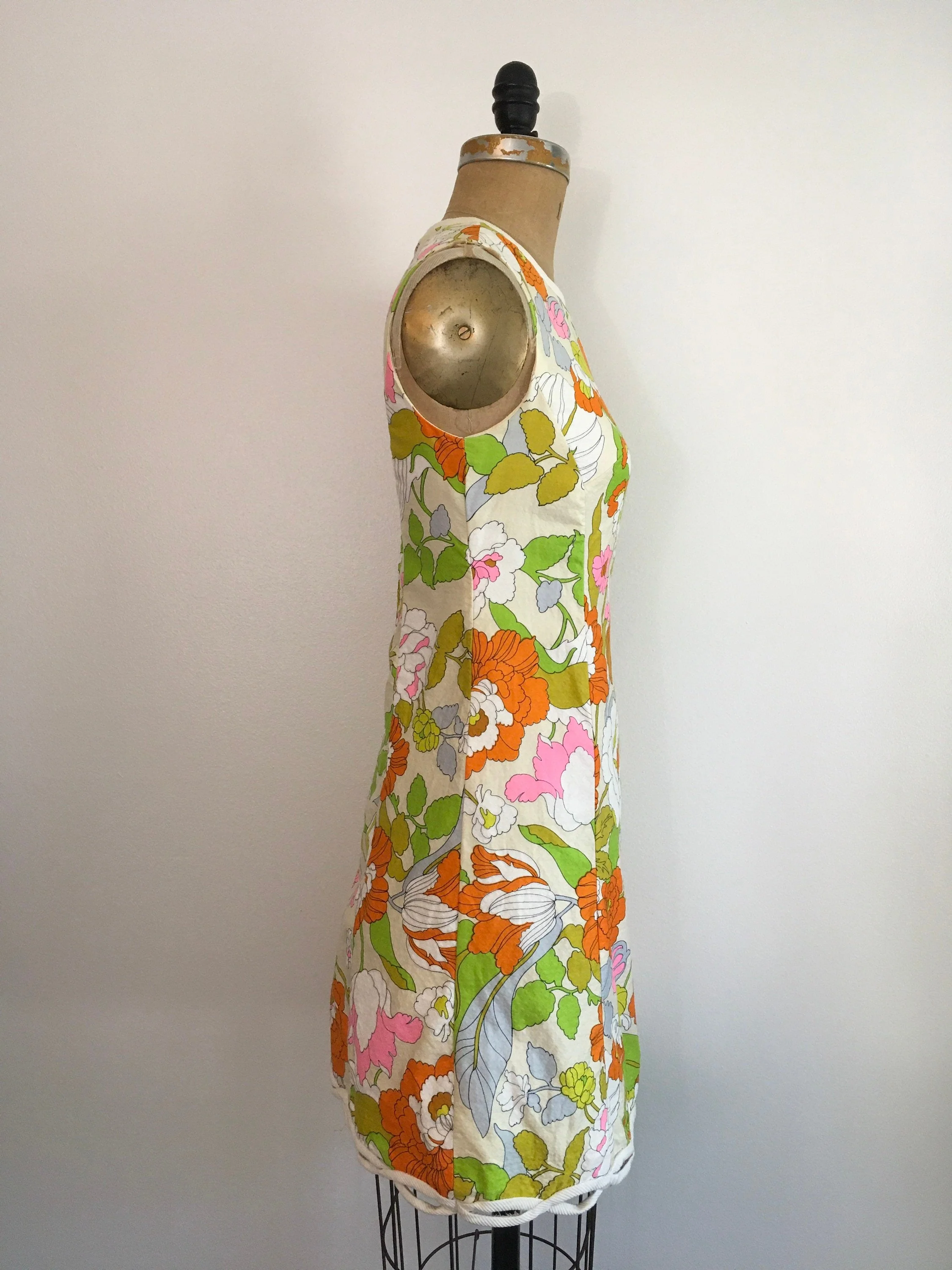 60's Mod Floral Print Mini Dress by Gemmy by Greg Draddy - Image 3