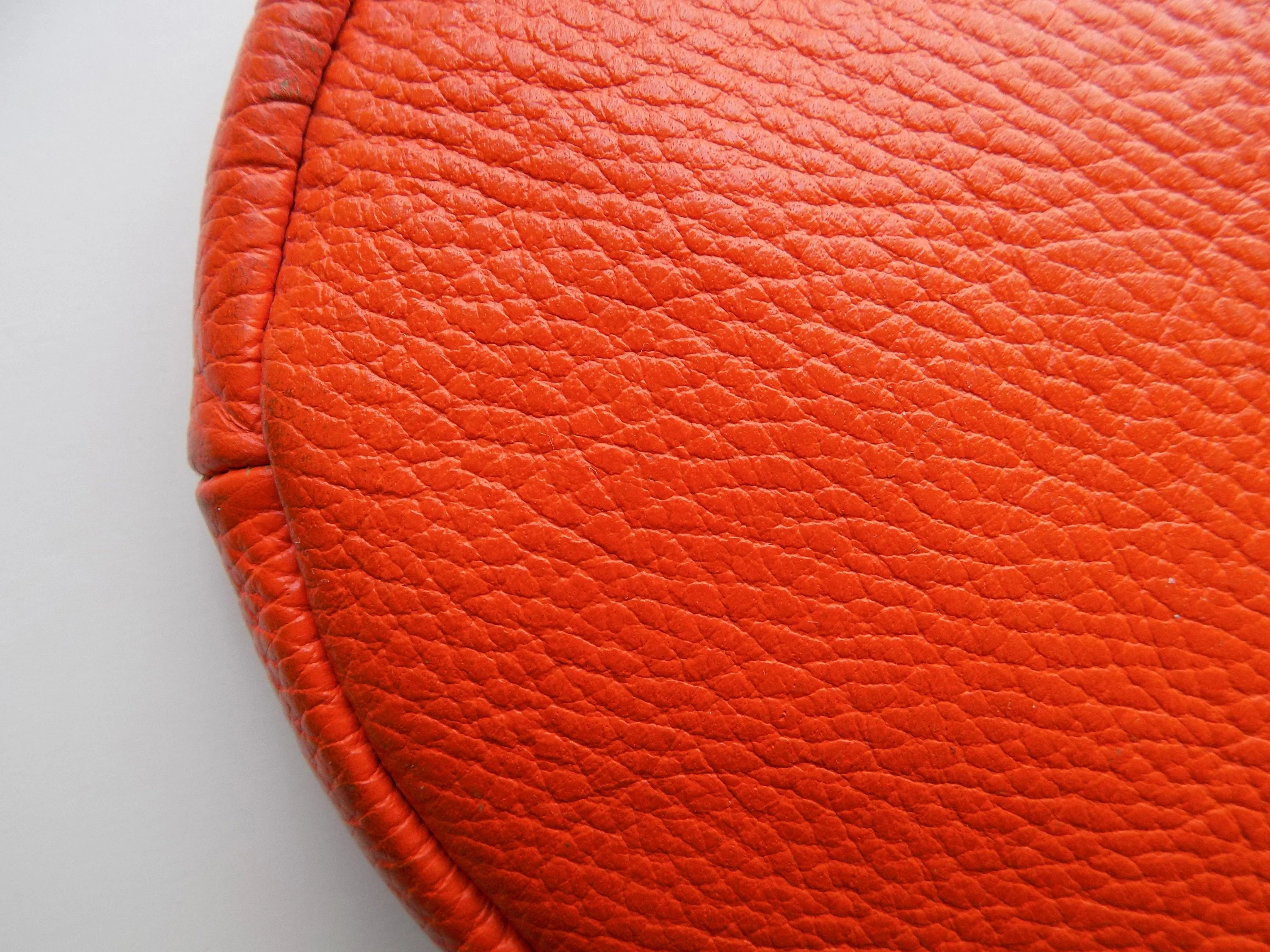 60s Mod Orange Leather Round Shoulder Bag Crossover Purse Bag Carnaby Street Hand Made Handmade Artisan by Carnaby Street - Image 7