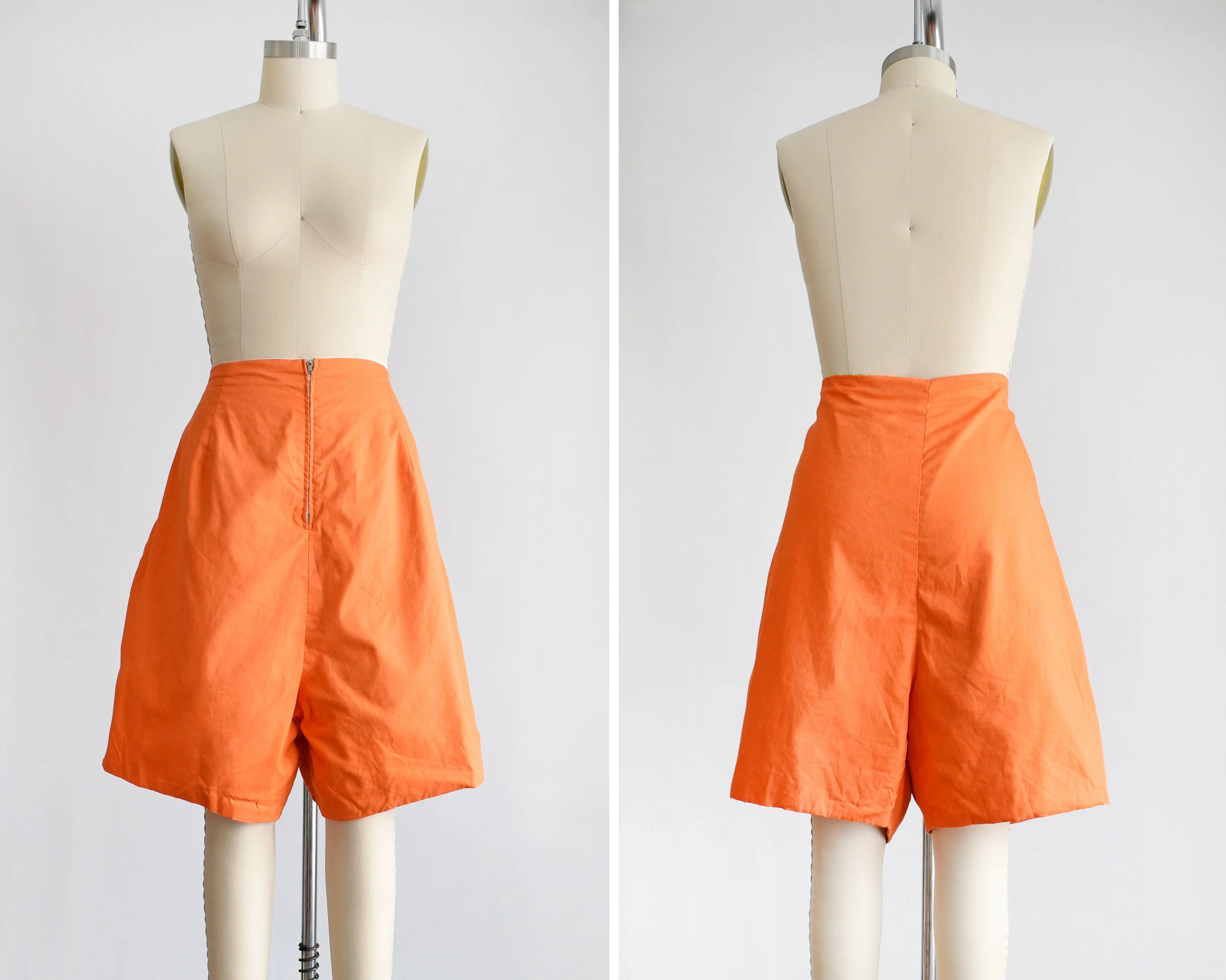 60s Mod Playsuit Vintage 60s Dress and Shorts Set, Reversible Orange Pink Green Geometric Print Two Piece Set, 2x - Image 9