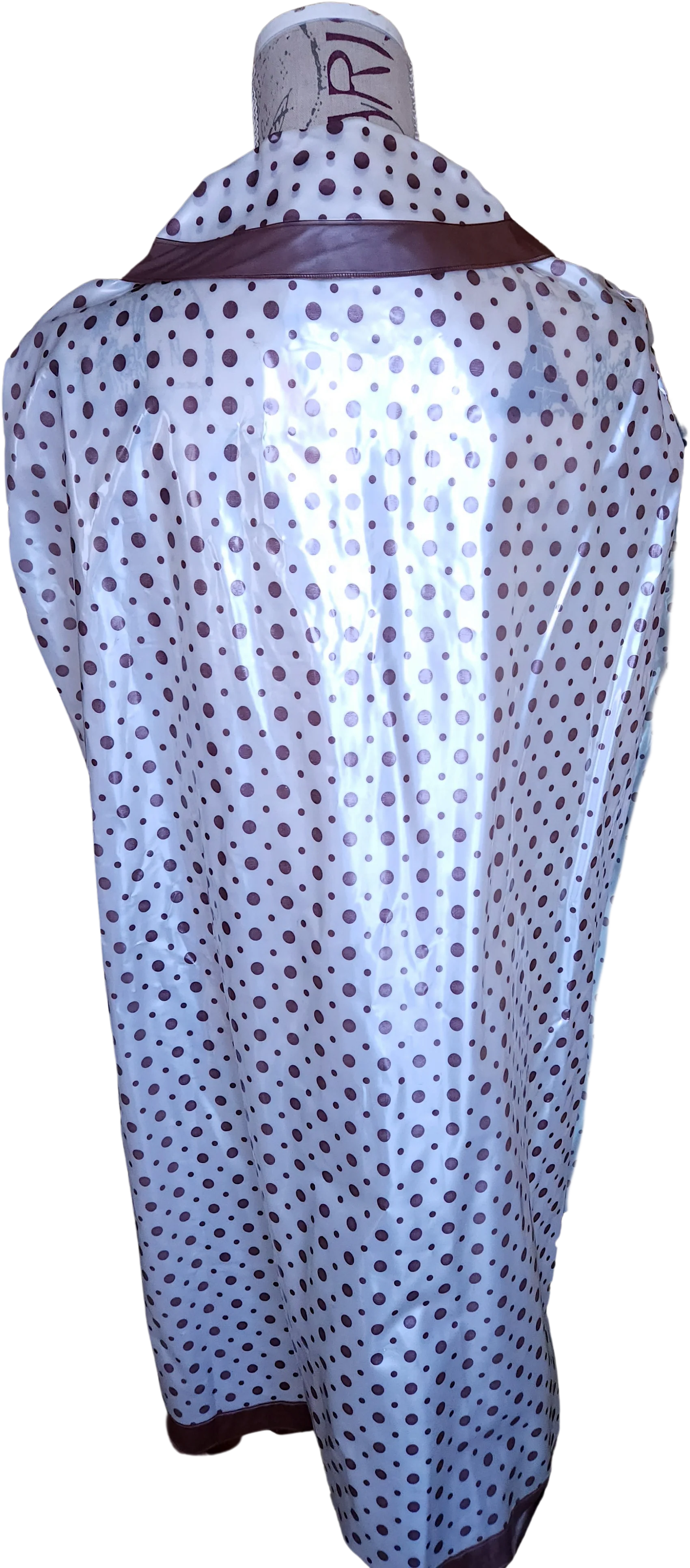 60s Mod Polka Dot Vinyl Poncho And Rain Bonnet - Image 2