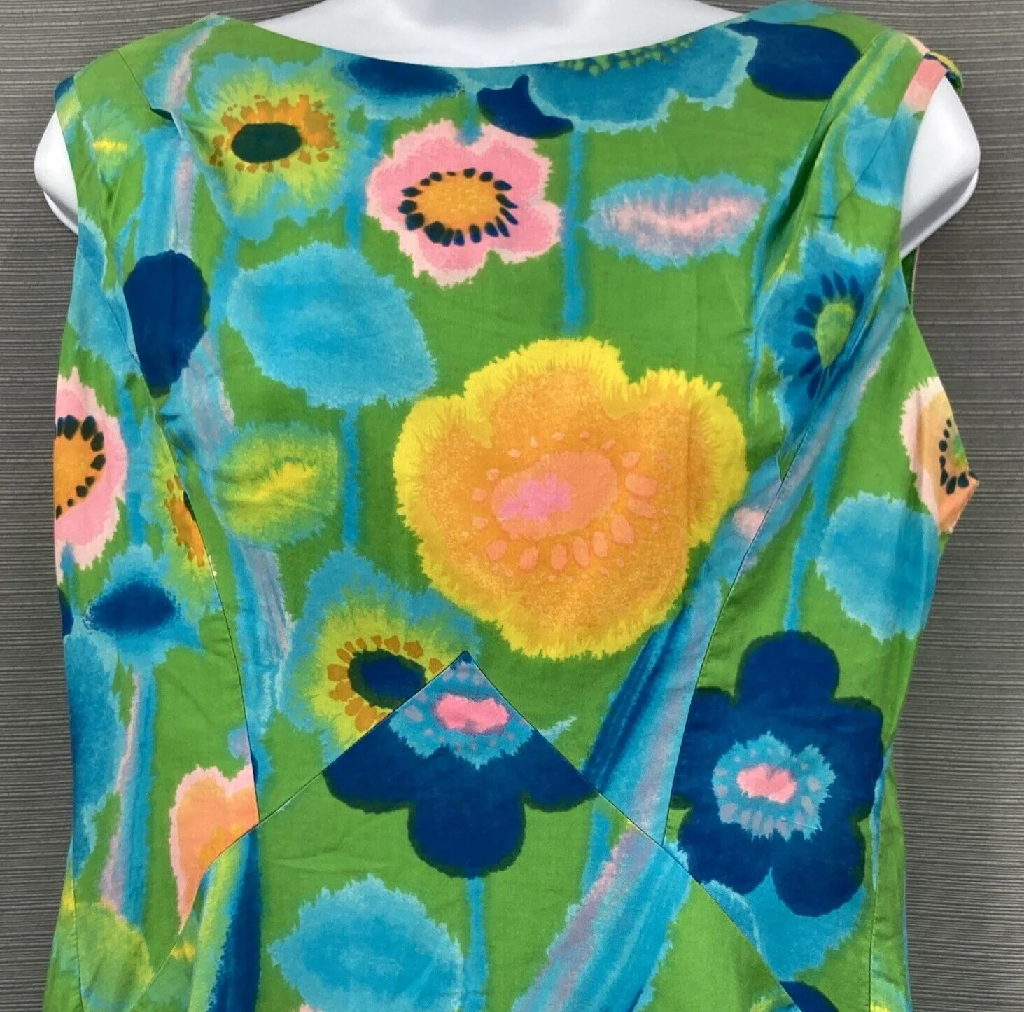 60s Mod Psychedelic Flower Power Knee Length Dress By Kiyomi of Hawaii - Image 4