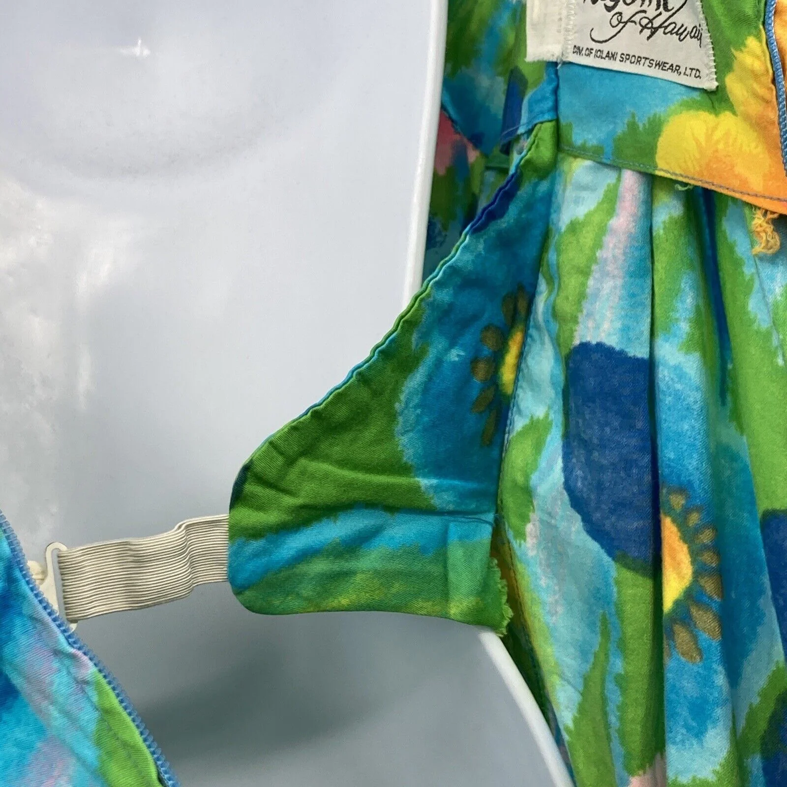 60s Mod Psychedelic Flower Power Knee Length Dress By Kiyomi of Hawaii - Image 7