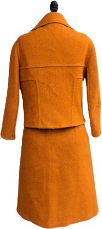 60s Mod Pumpkin Orange Italian Wool Tweed Suit Set By Qibd of Florence - Image 2