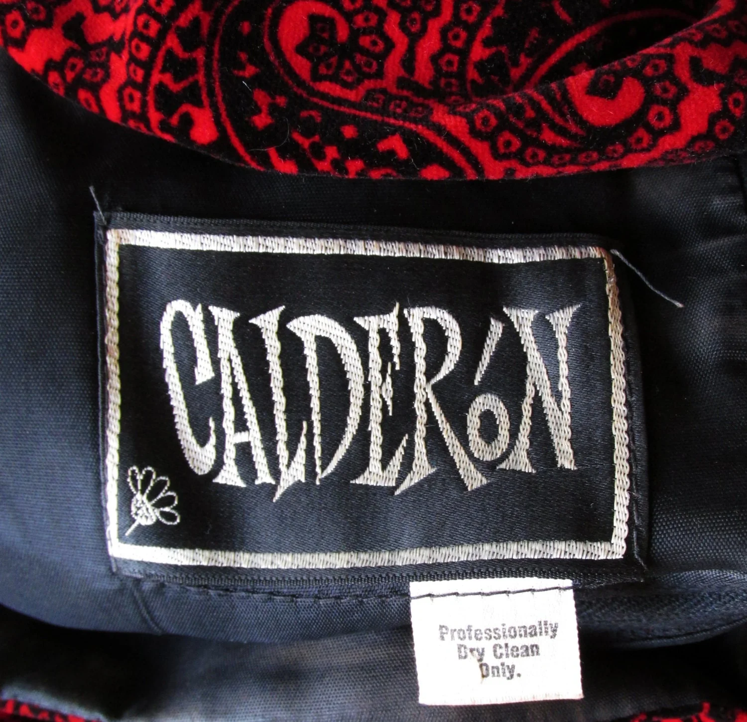 60s Mod Red Velvet Paisley Party Dress with Bell Sleeves by Calderon - Image 3