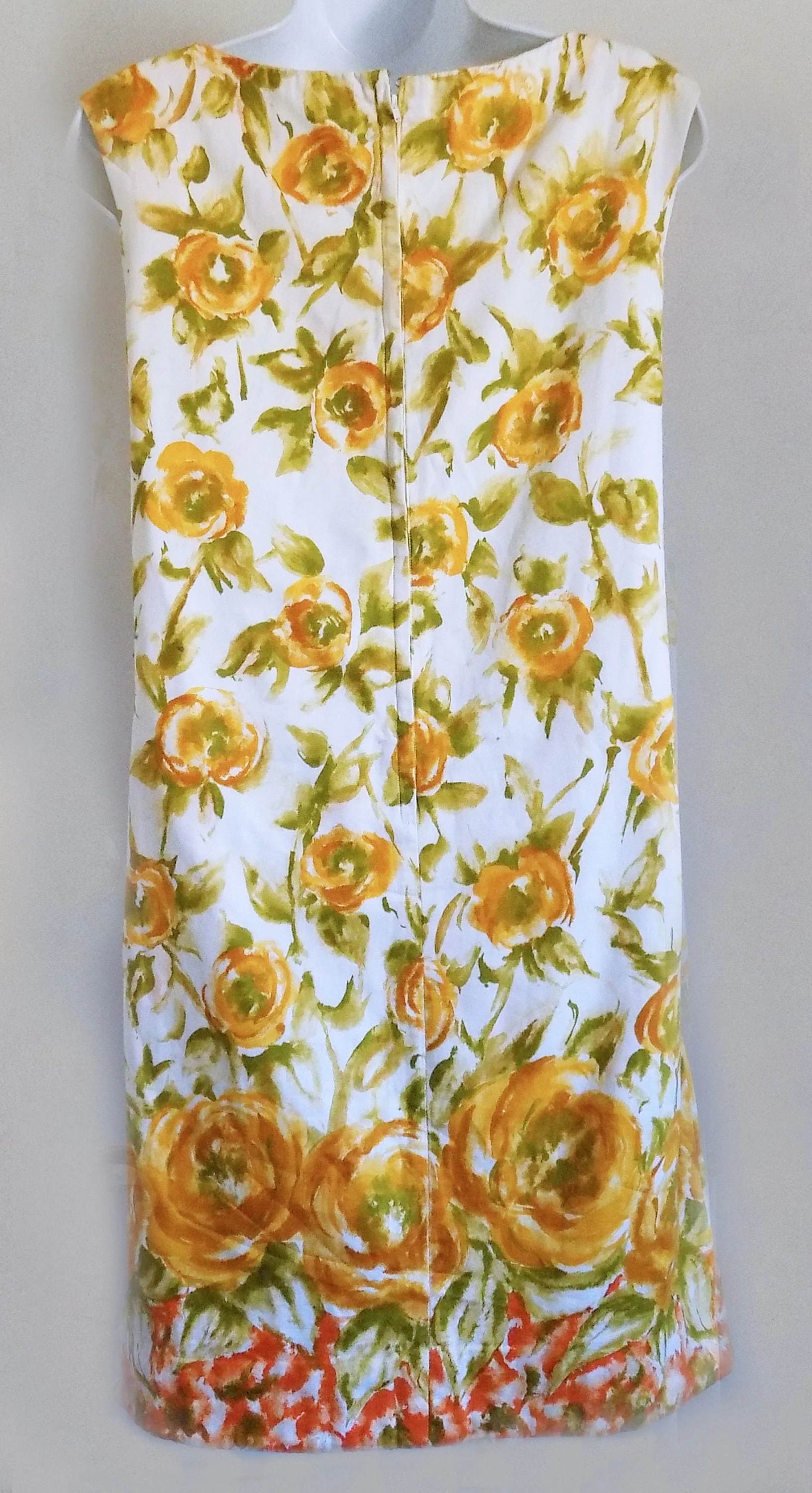 60s Mod Summer Cotton Dress No Label Lined - Image 2