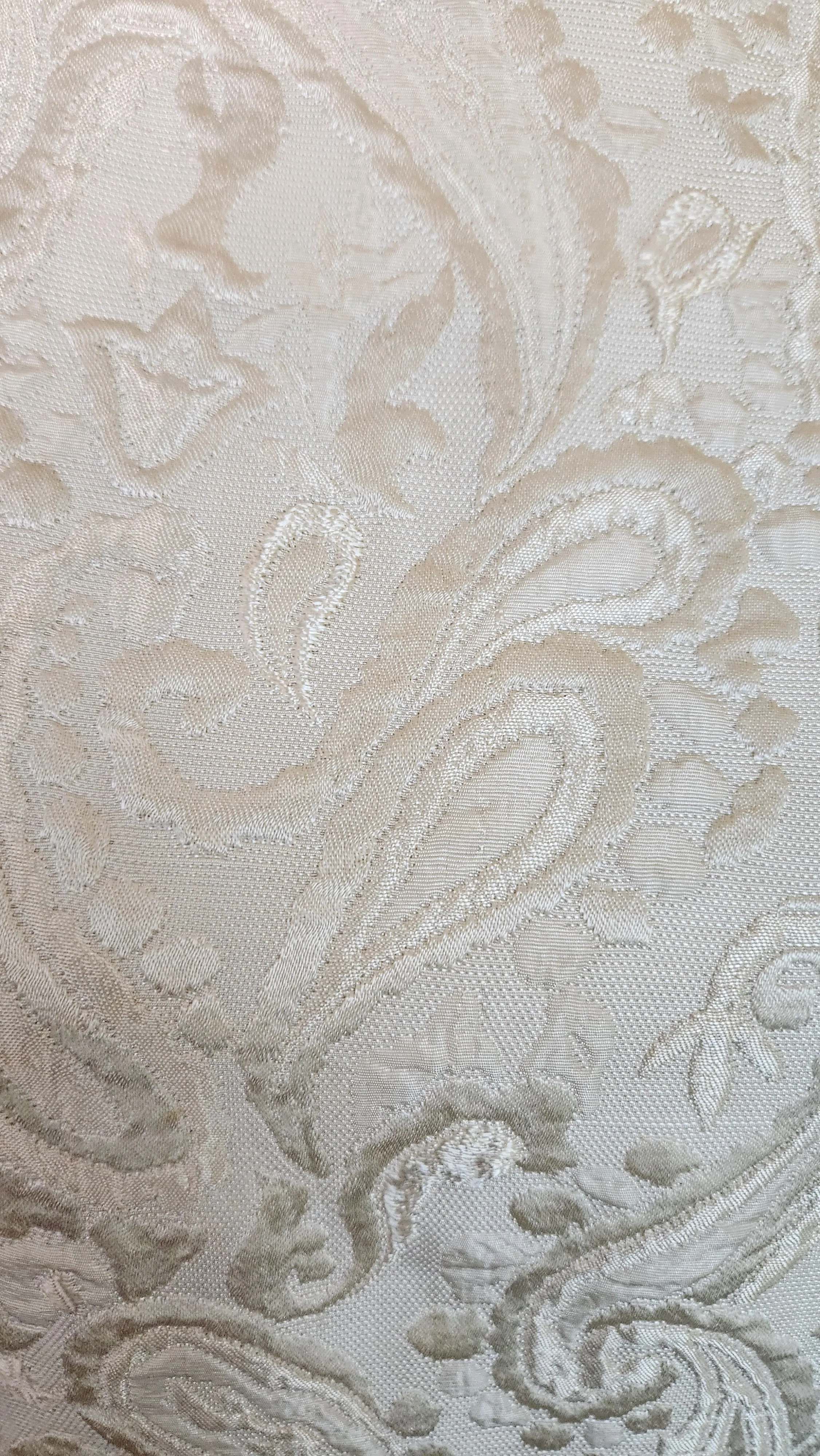 60s Mod White Silk Brocade Paisley Shift Dress - Image 5