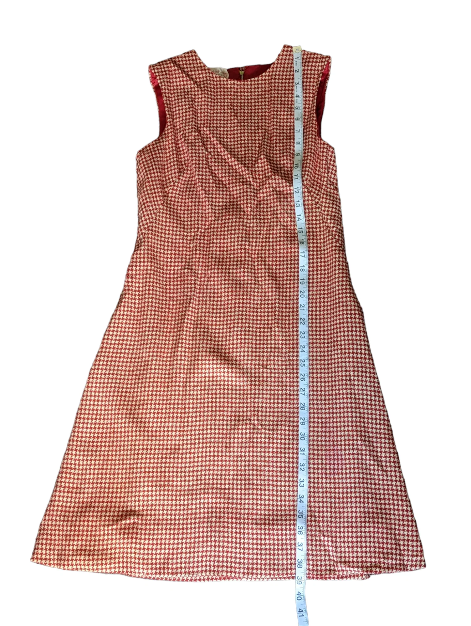 60s Mod Wool Gingham Check Mini Dress Jumper By Junior Sophisticates - Image 11