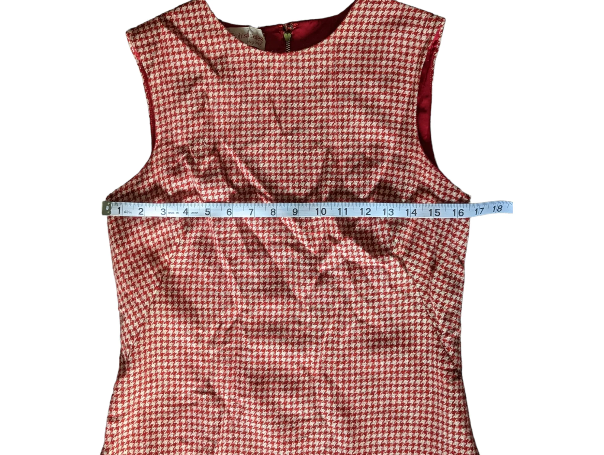 60s Mod Wool Gingham Check Mini Dress Jumper By Junior Sophisticates - Image 12