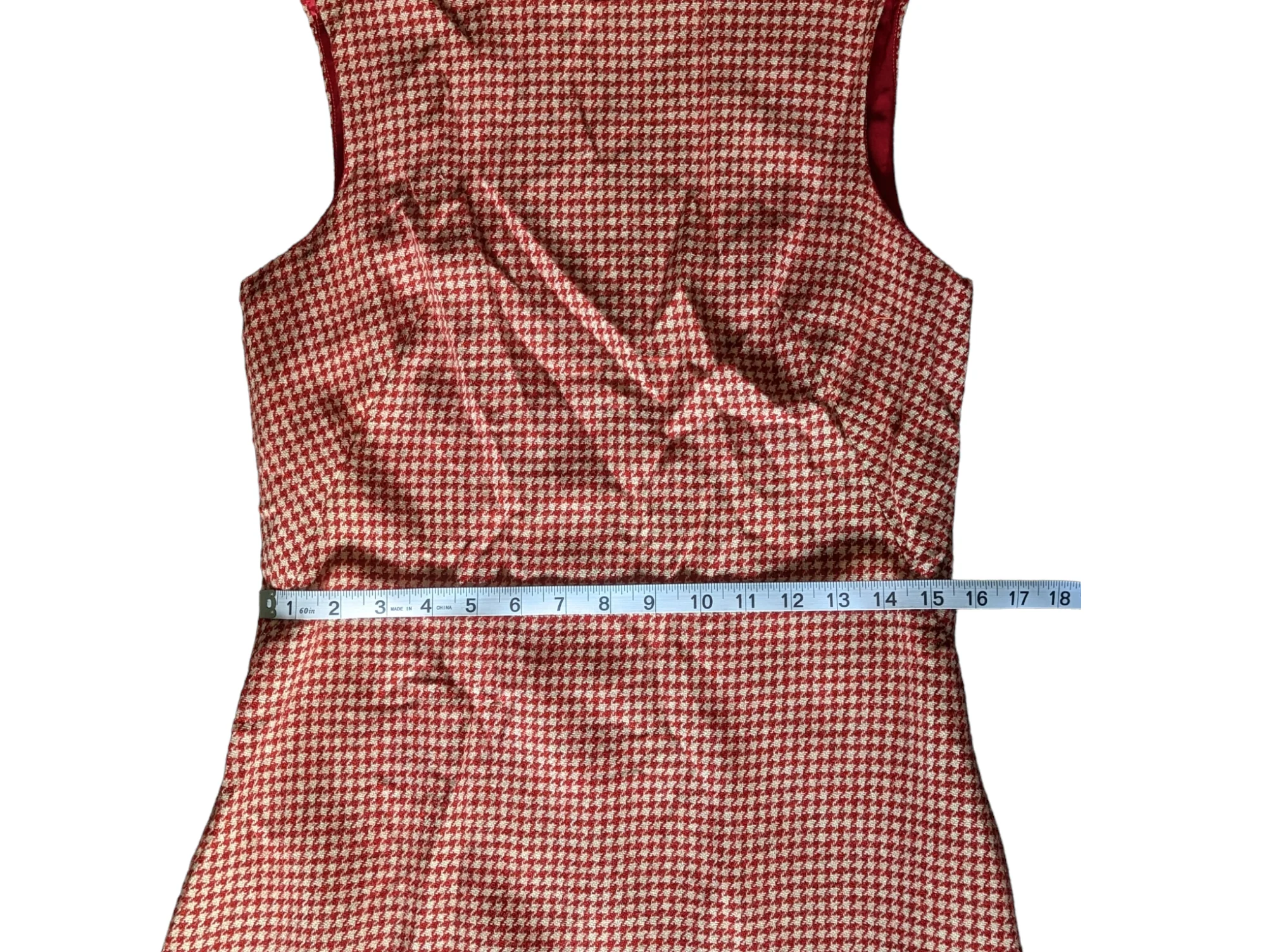 60s Mod Wool Gingham Check Mini Dress Jumper By Junior Sophisticates - Image 14