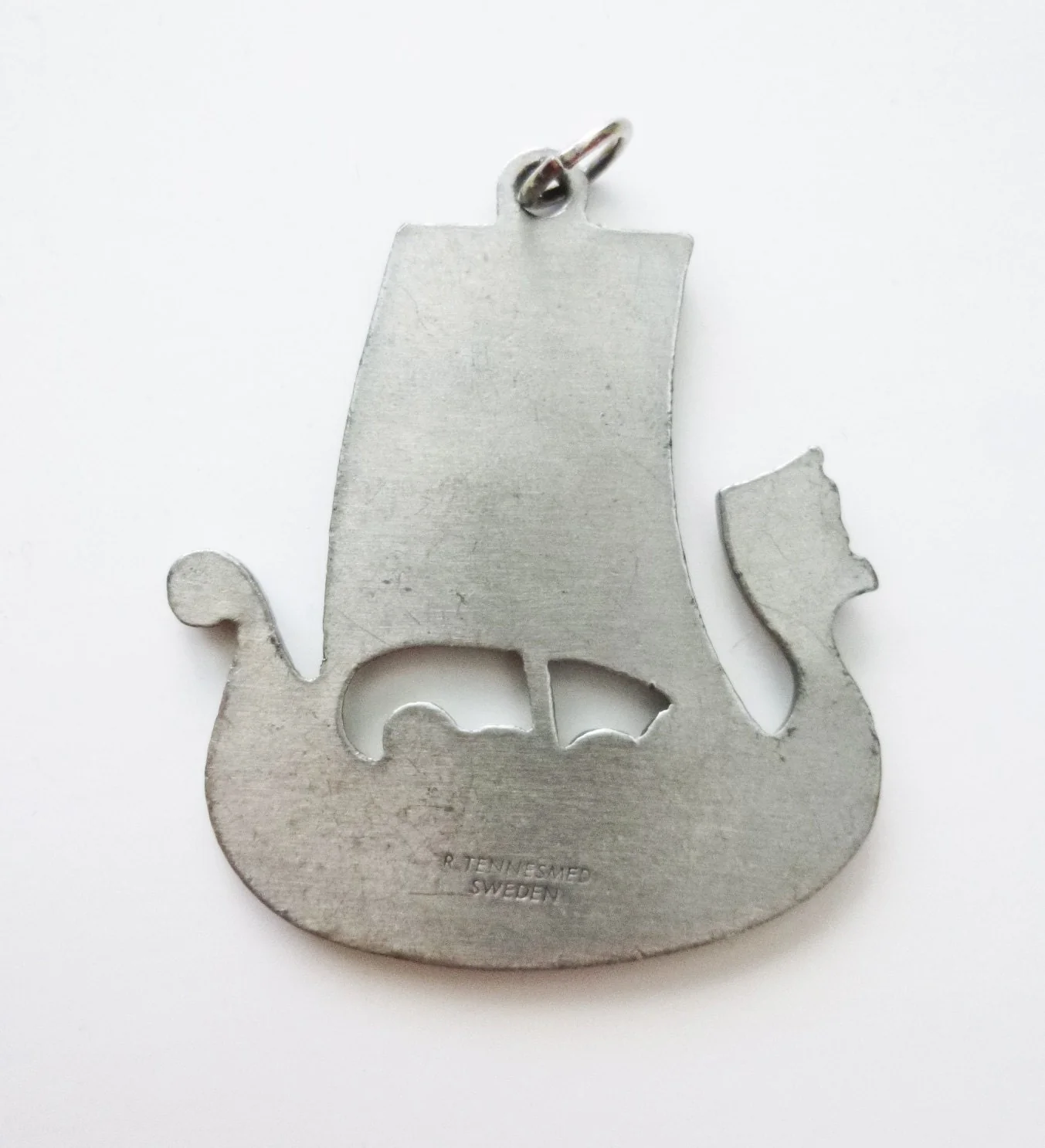 60s Modernist Pewter Vikingship Pendant by R Tennesmed Mod - Image 3