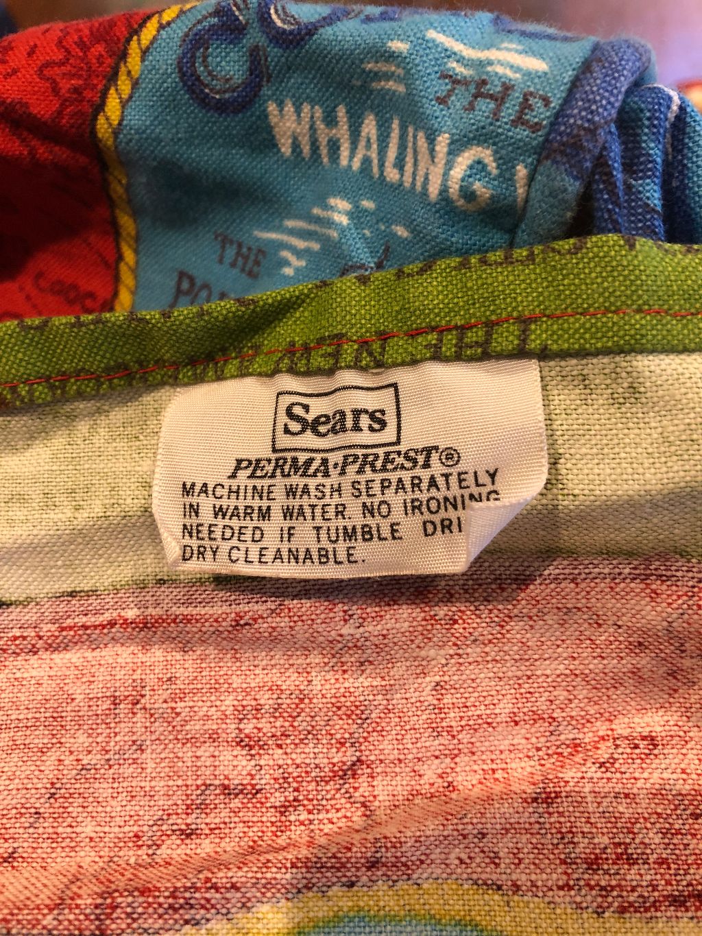 60s Nautical Twin Bedspread Split Corners Tall Ships By Sears Perma Prest - Image 4