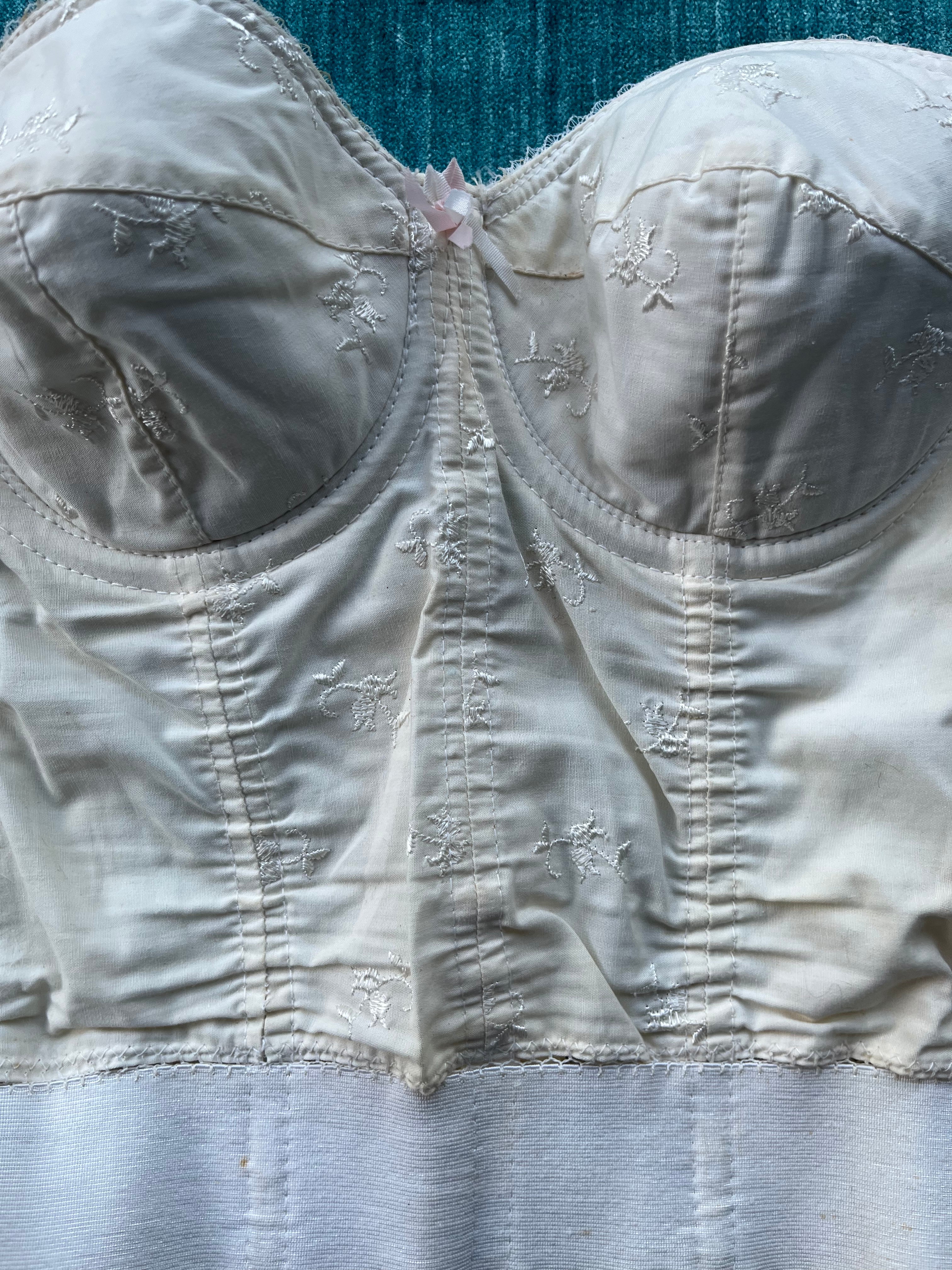 60s Off White Elegant Strapless Corset Bustier By Jantzen - Image 5