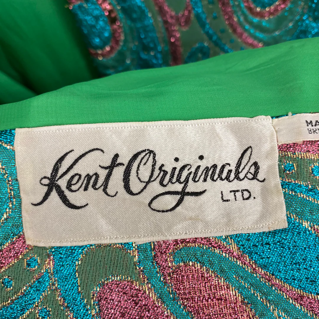 60s One Of A Kind Mod Colorful Metallic Swirl Coat By Kent Originals - Image 8