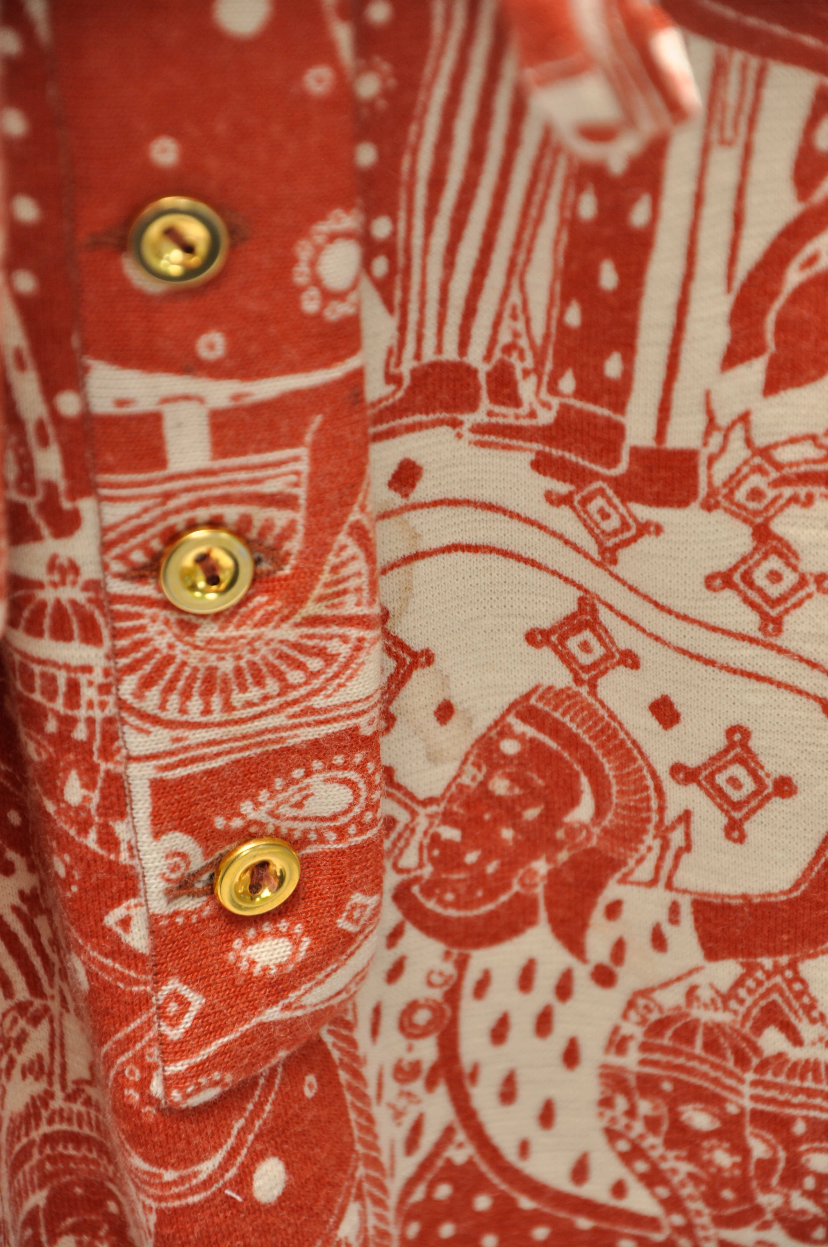 60s Orange Novelty Print Belted Dress M/l By Goldworm - Image 5