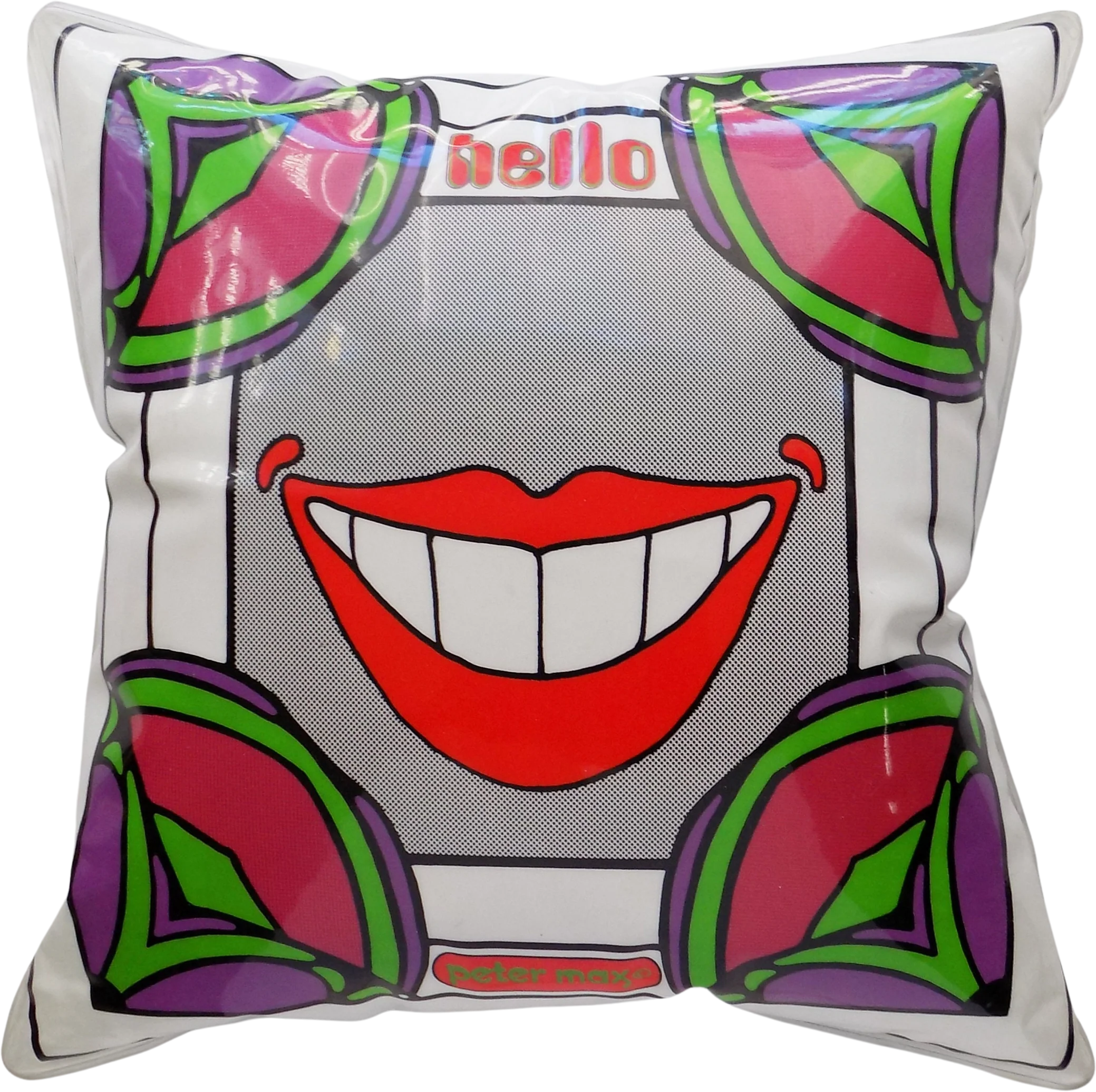 60s Original Peter Max Inflatable Vinyl Pillow Art Pop Art Blow-Up Smile
