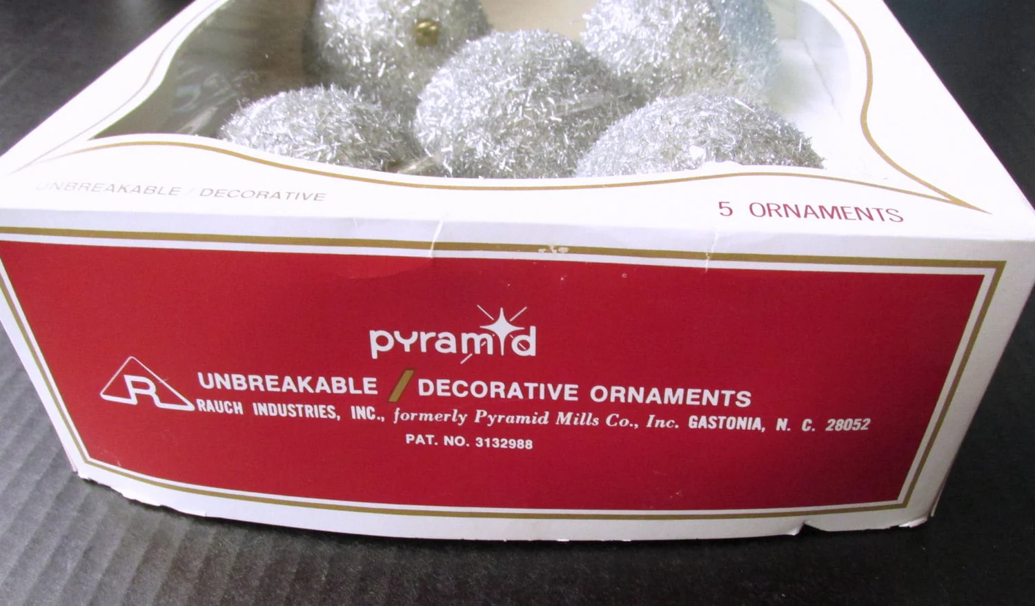 60s Ornaments for Silver Tree? Pyramid Box of Ornaments Made In The Usa Unbreakable Ornaments - Image 4