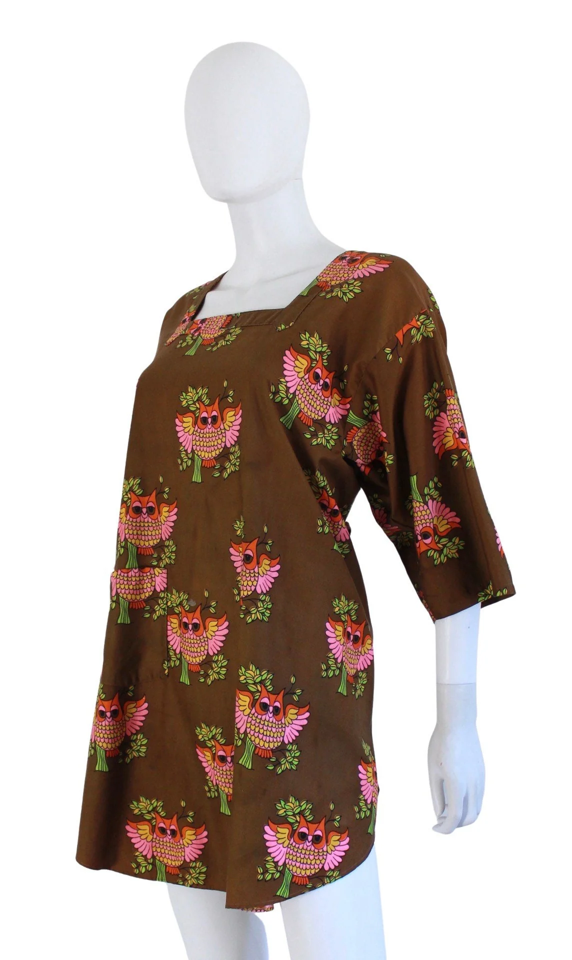 60s Owl Novelty Print Smock Top by Design House - Image 7