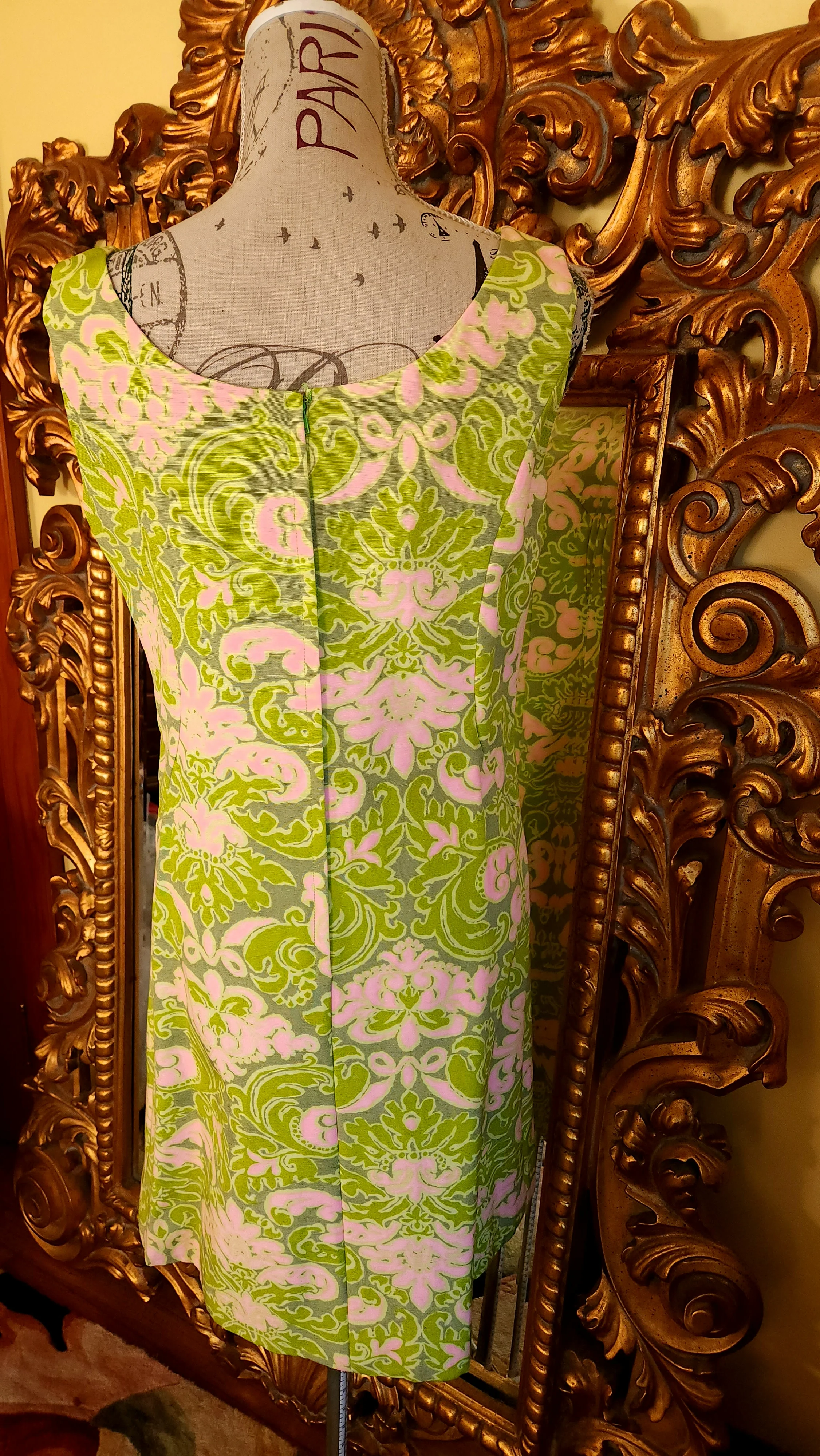 60s Pink And Green Abstract Dress Suit - Image 8