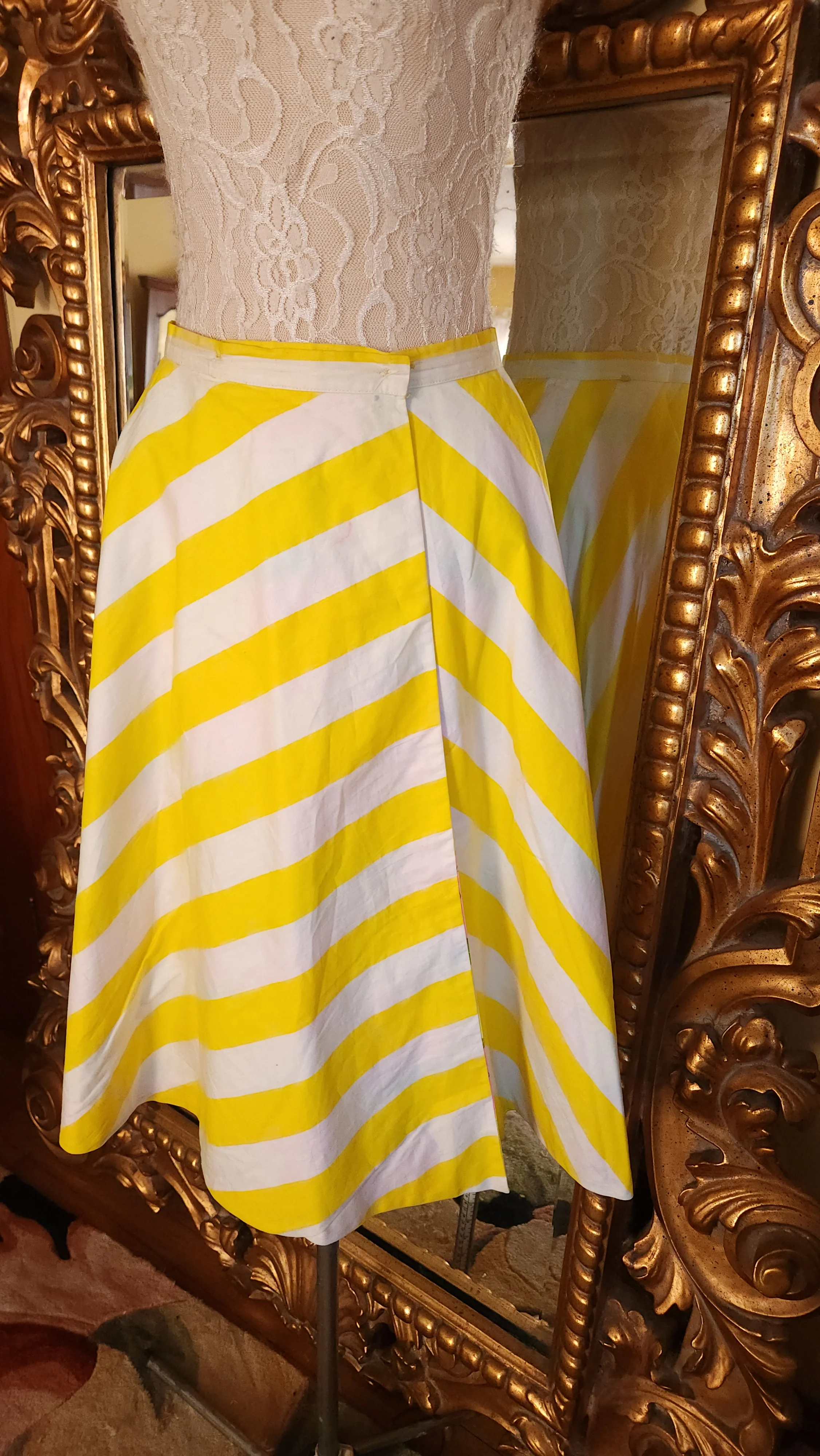 60s Pink And Yellow Strawberry Print Skirt Set By Miss Pat California - Image 10