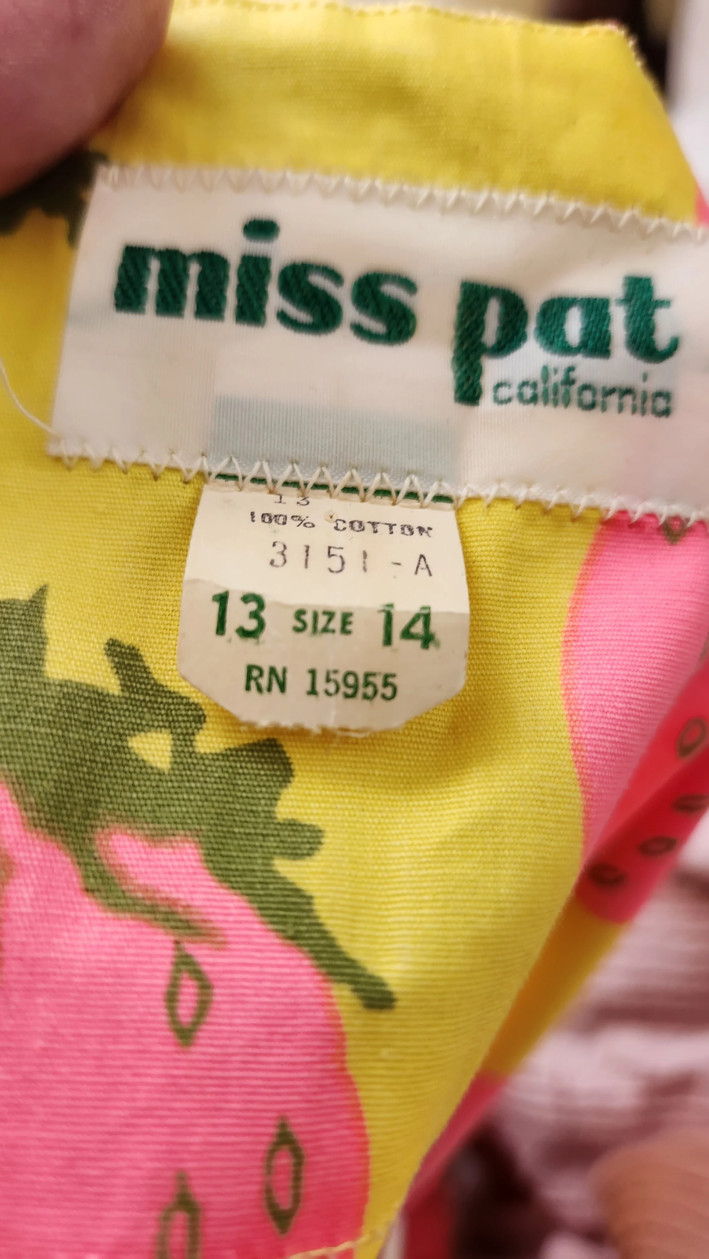 60s Pink And Yellow Strawberry Print Skirt Set By Miss Pat California - Image 11