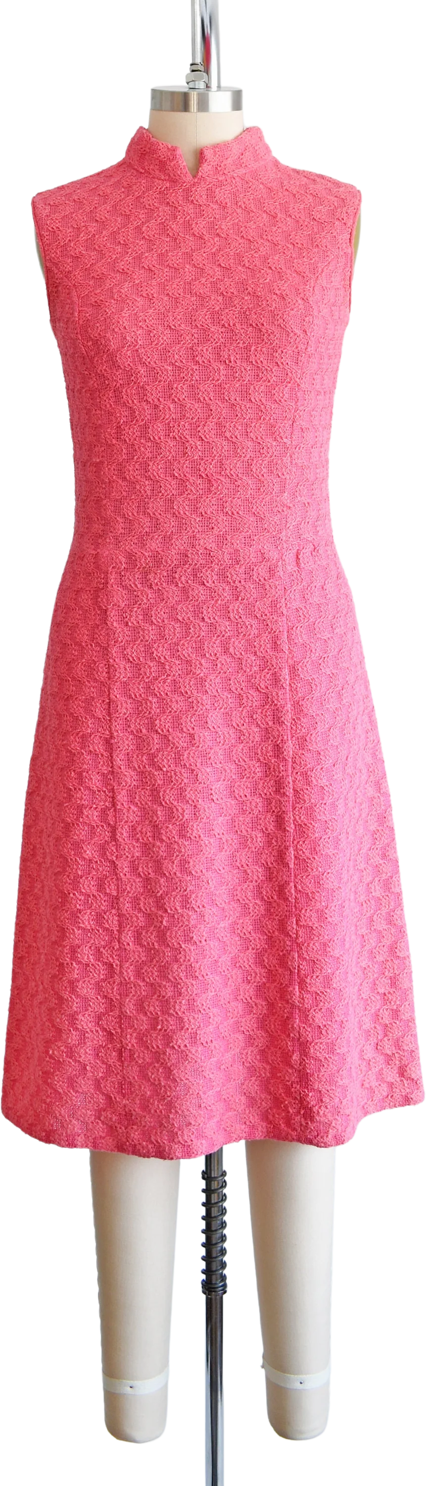 60s Pink Knit Dress Vintage 60s Dress Sleeveless Scooter Dress, Small Medium by Knits by Thayer