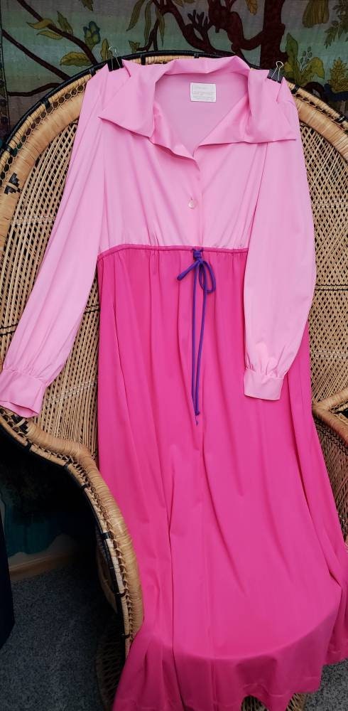 60s Pink Nightgown Vintage Pink Loungewear Or Robe Lg by JCPenney - Image 3