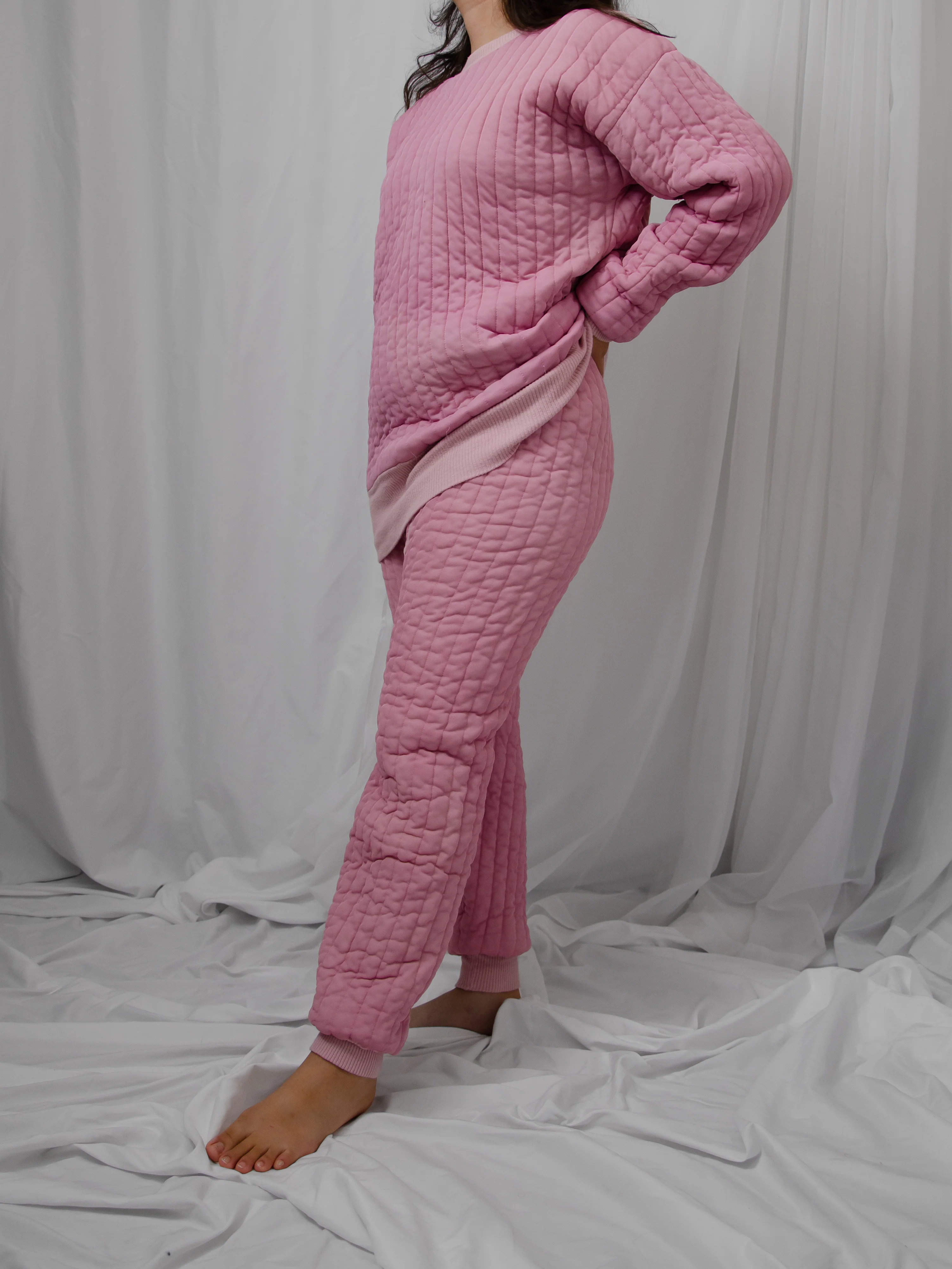 60s Pink Quilted Thermal Pajama/outterwear Set - Image 5