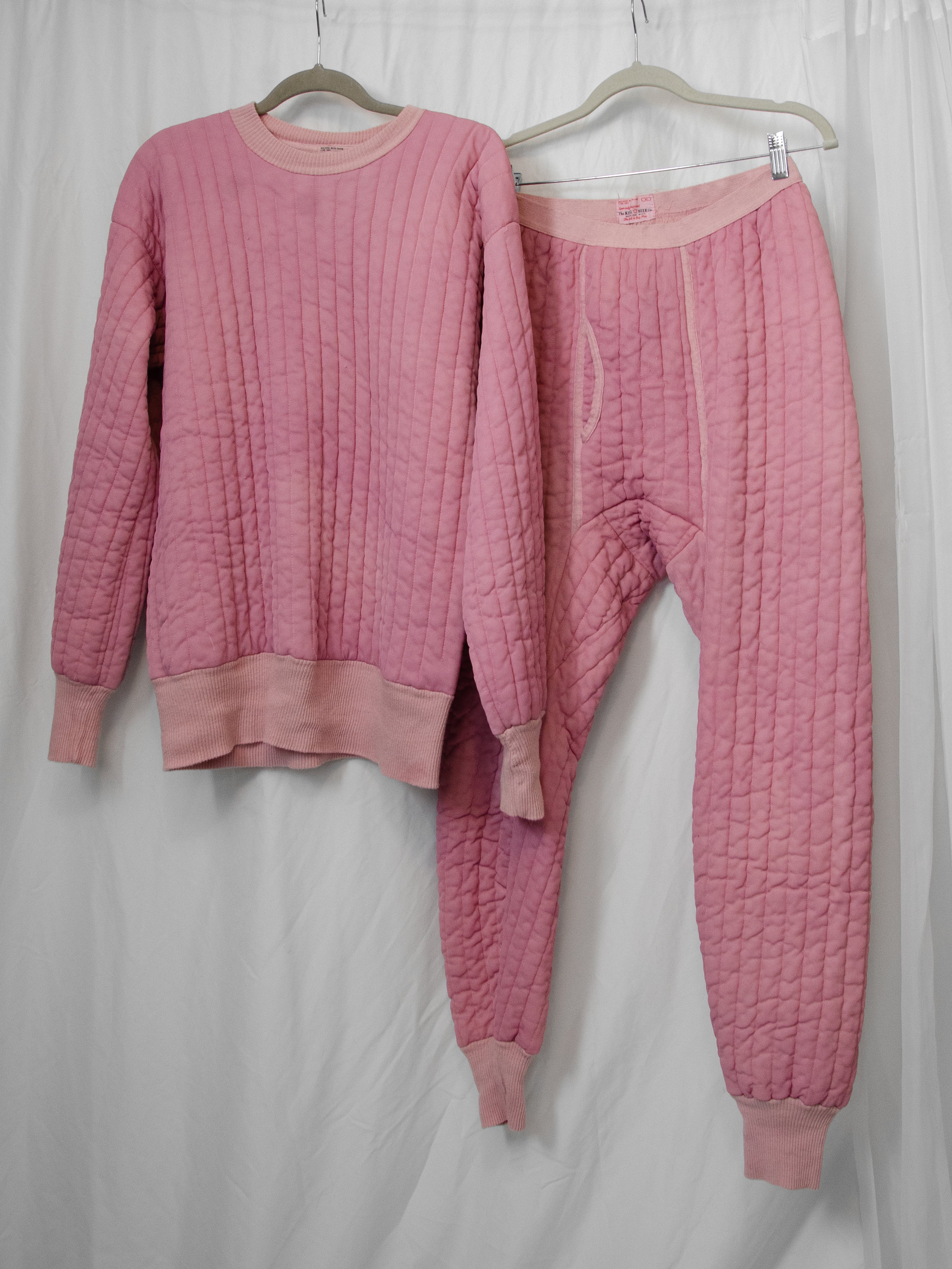 60s Pink Quilted Thermal Pajama/outterwear Set - Image 7