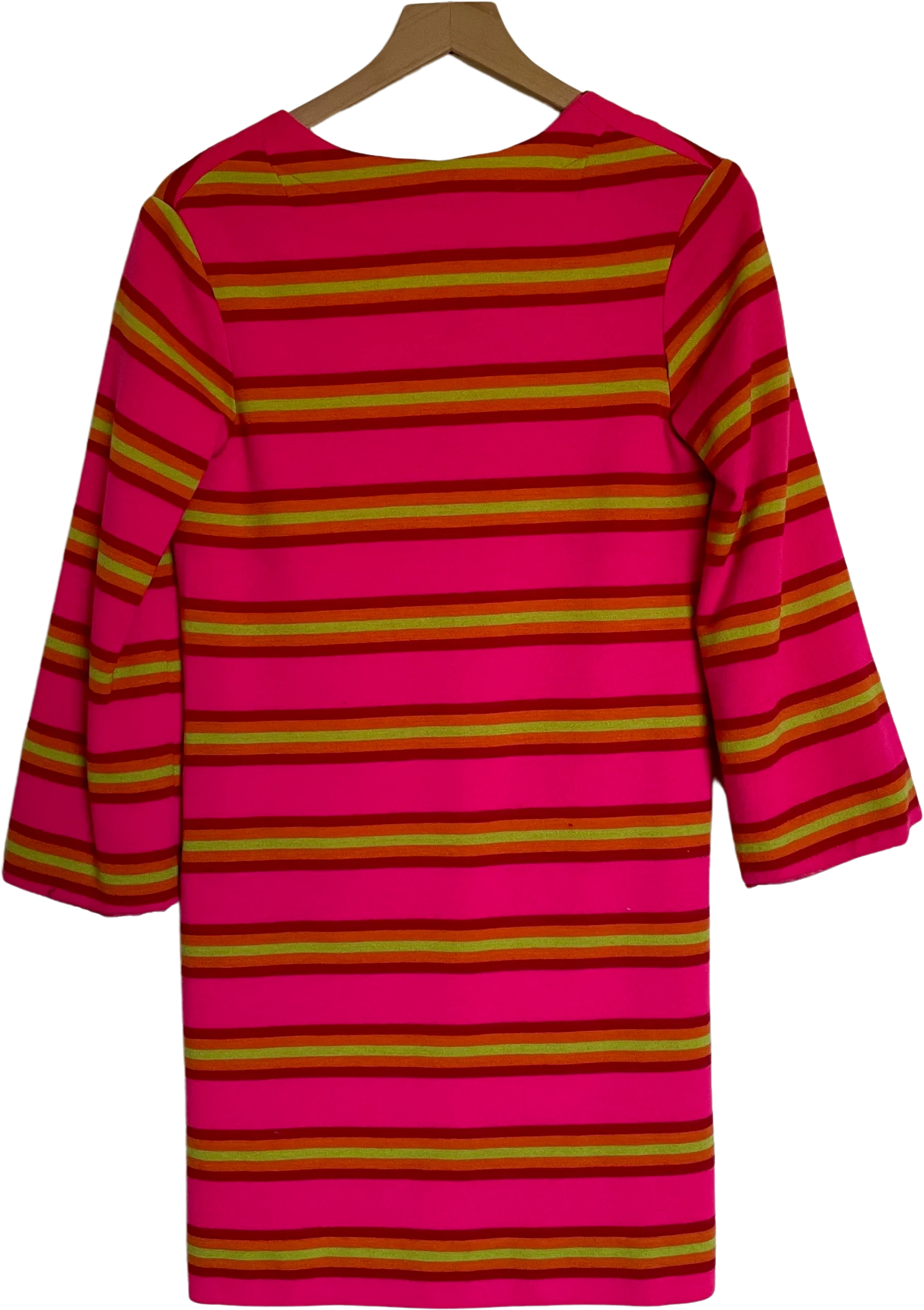 60s Pink Striped Long Sleeve Dress With Pockets By Bloomingdales - Image 2