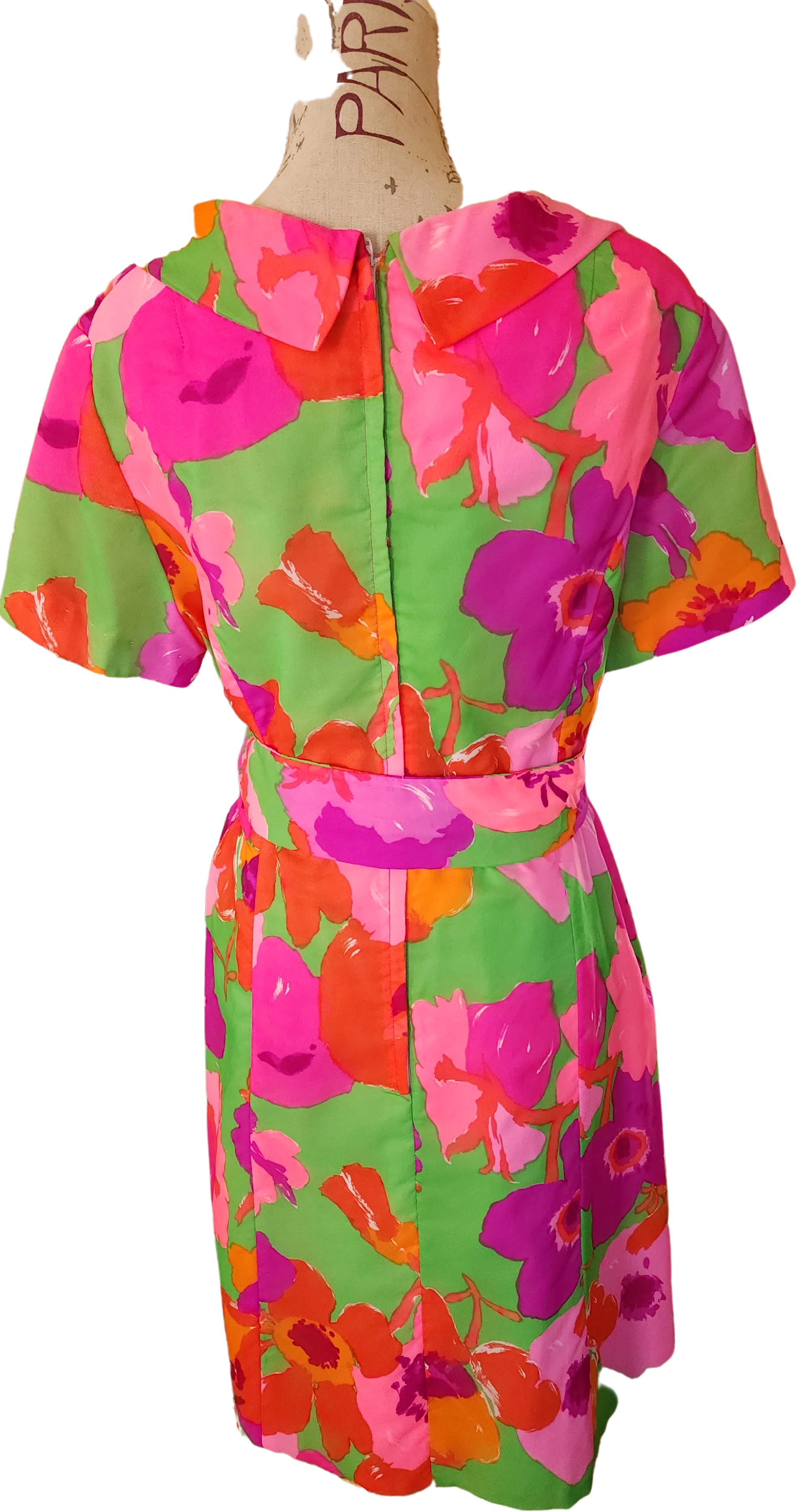 60s Plus Size Mod Floral Dress By Mendel Creation - Image 2