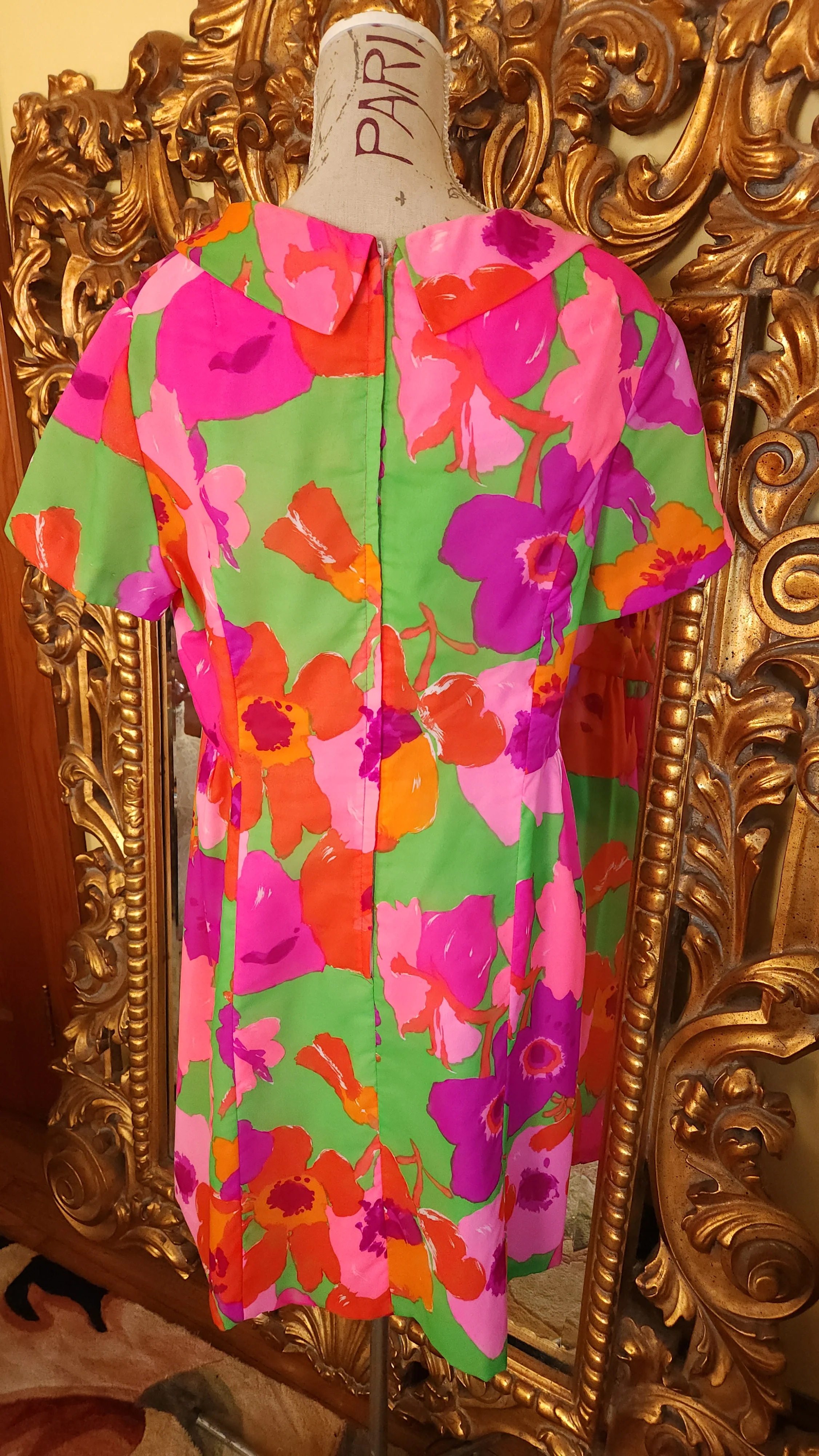 60s Plus Size Mod Floral Dress By Mendel Creation - Image 8
