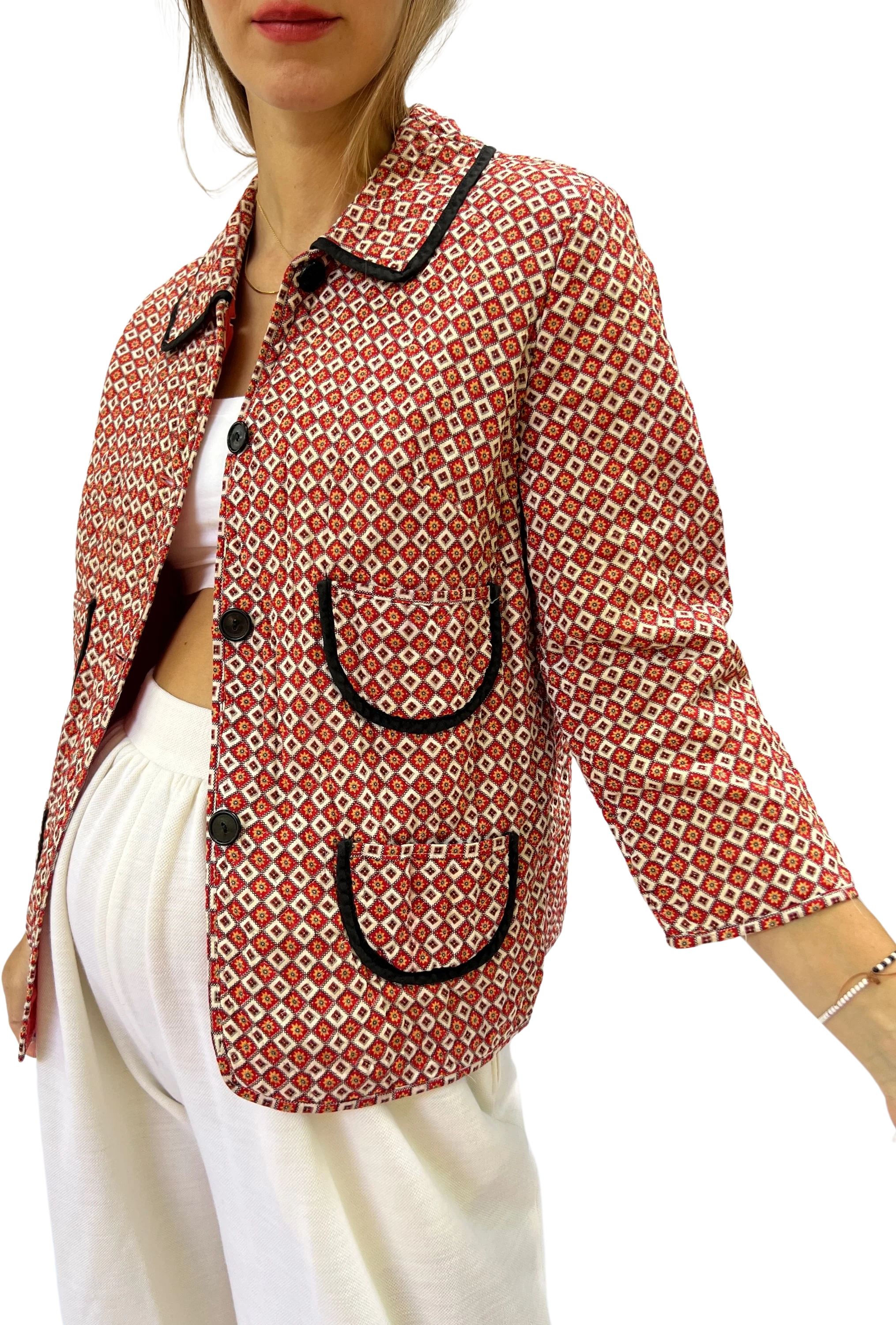 60s Printed Cotton Jacket
