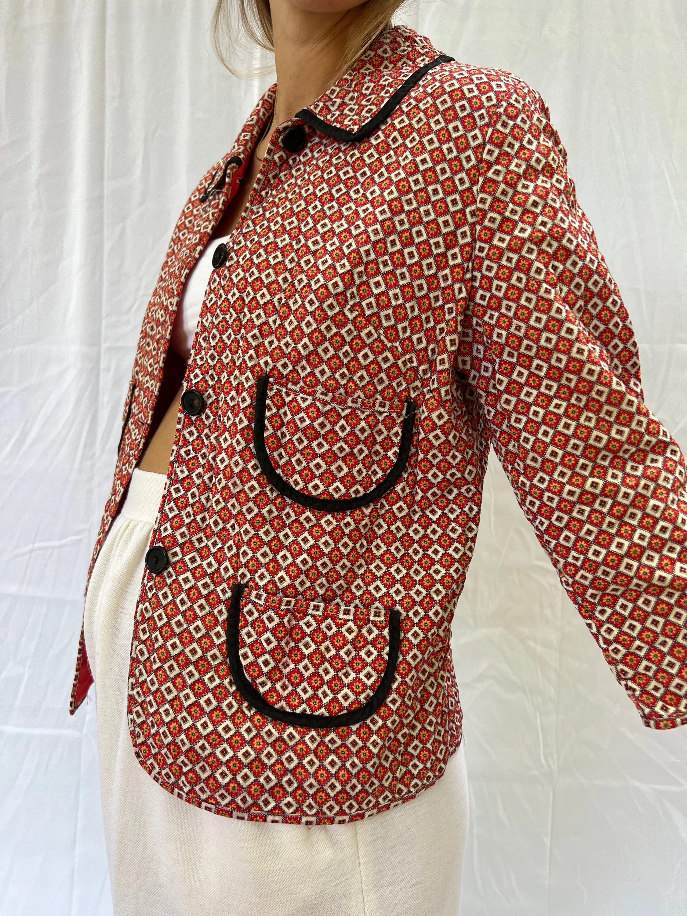 60s Printed Cotton Jacket - Image 2