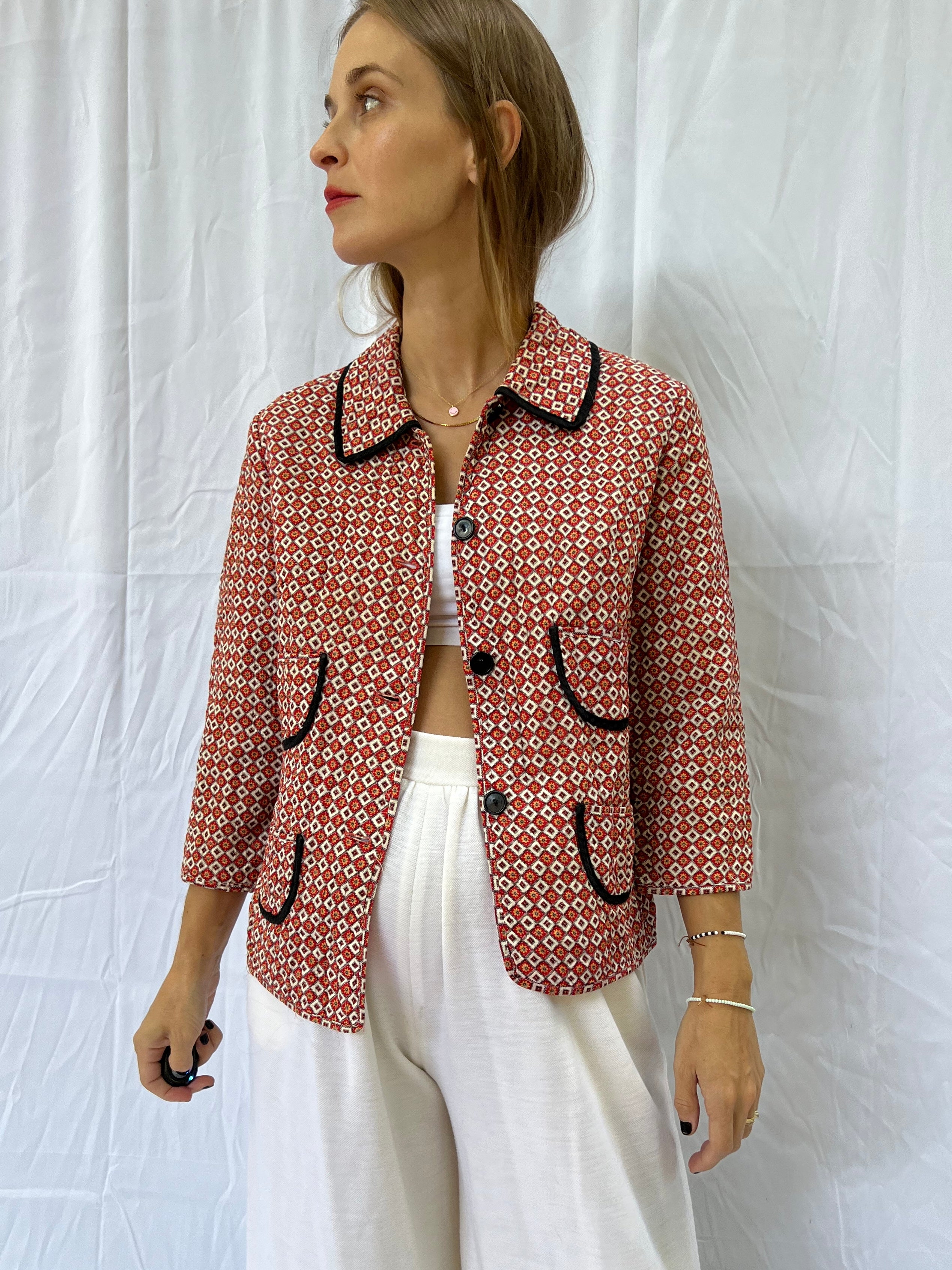 60s Printed Cotton Jacket - Image 3