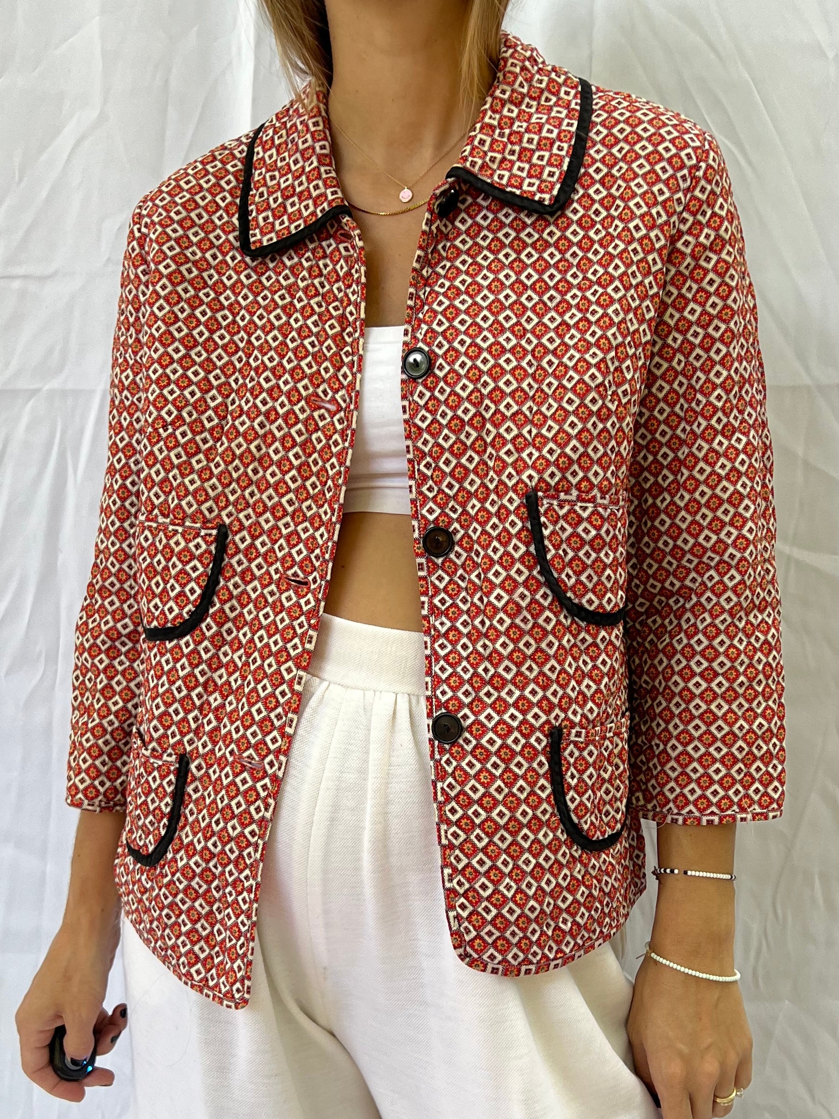 60s Printed Cotton Jacket - Image 4