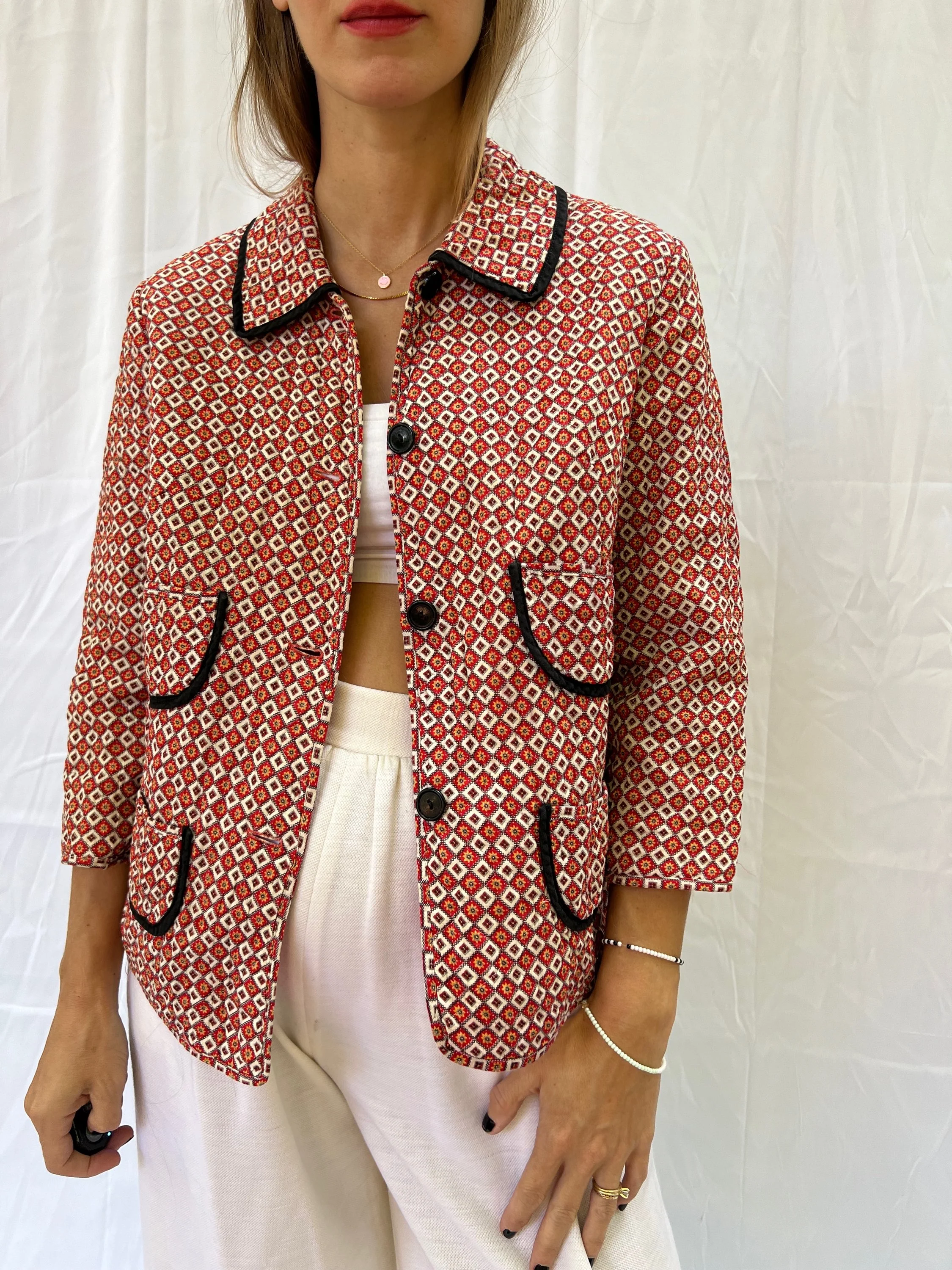 60s Printed Cotton Jacket - Image 5
