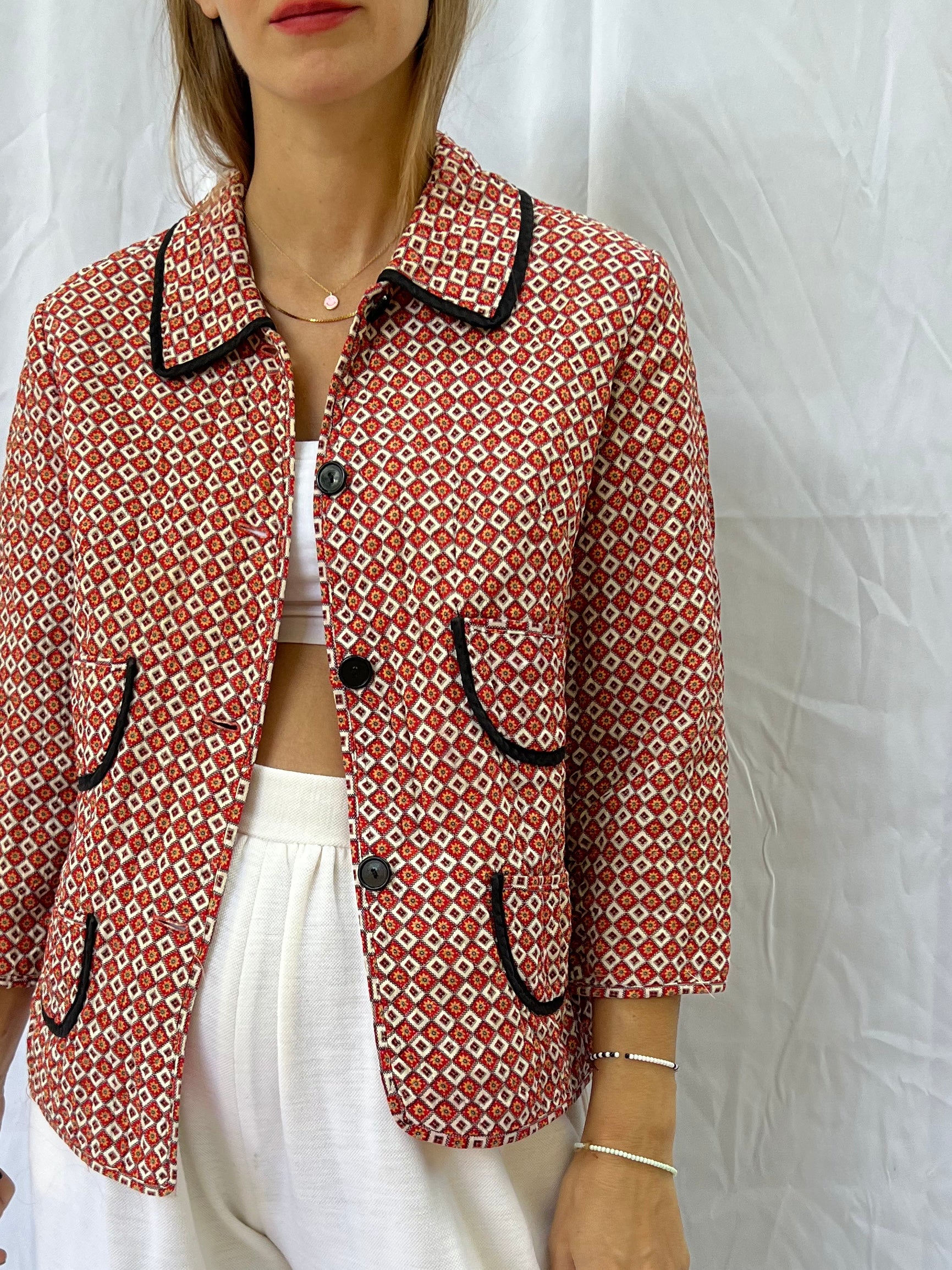 60s Printed Cotton Jacket - Image 7