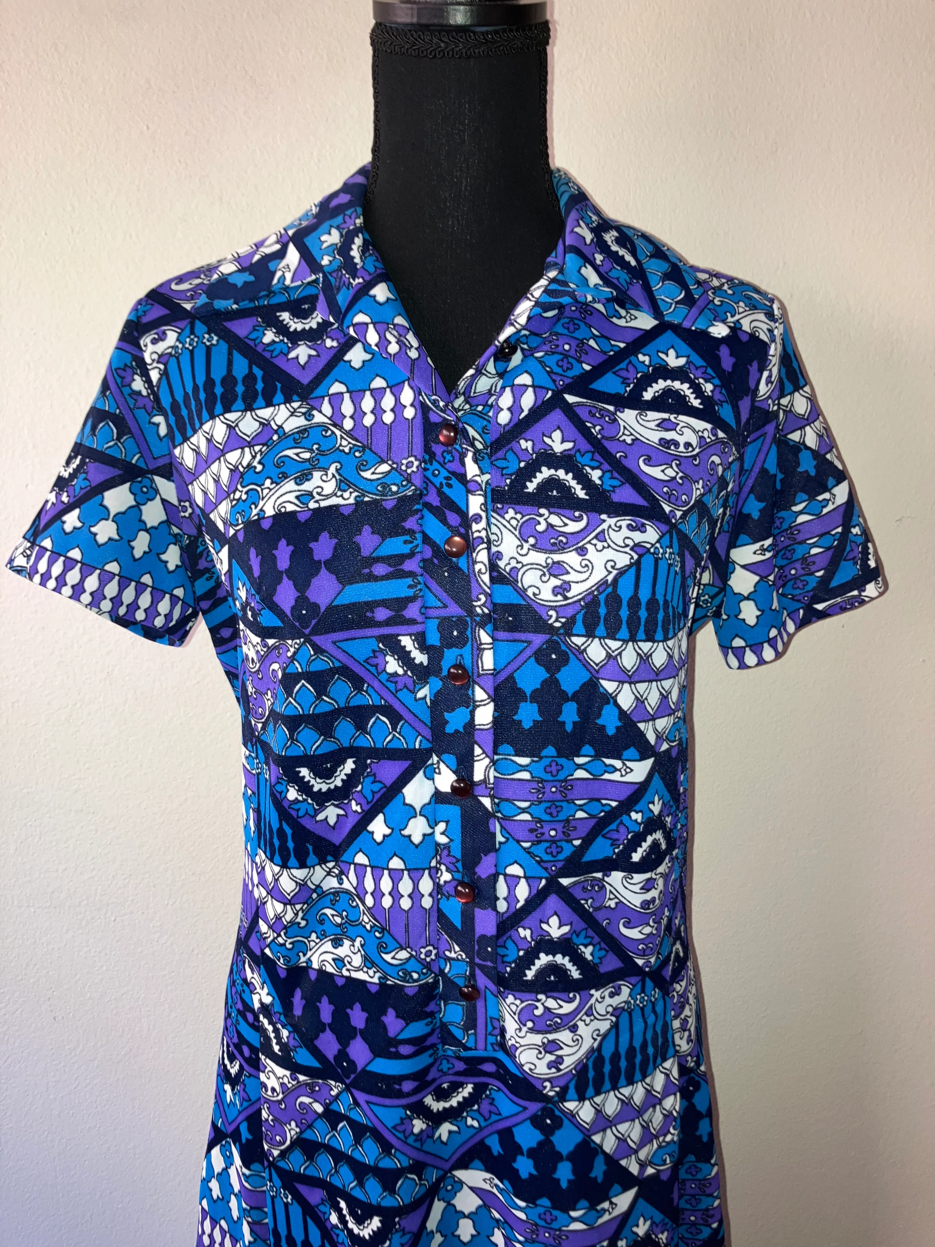 60s Psychadelic Print Mod Gogo A-line Shift Dress By The Stroller - Image 3