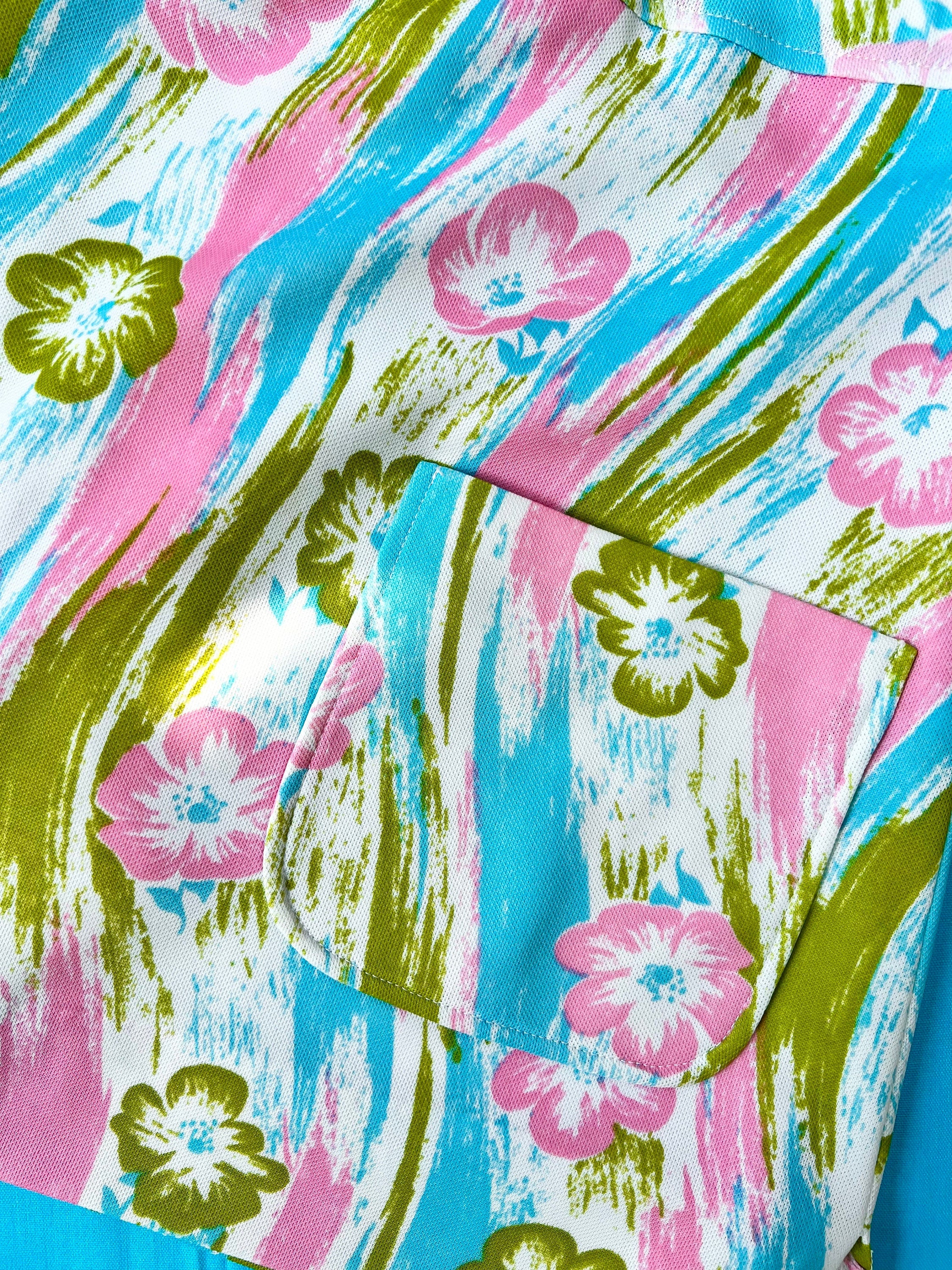 60s Psychedelic Brushstroke Mini Skirt Skort Floral - Image 7