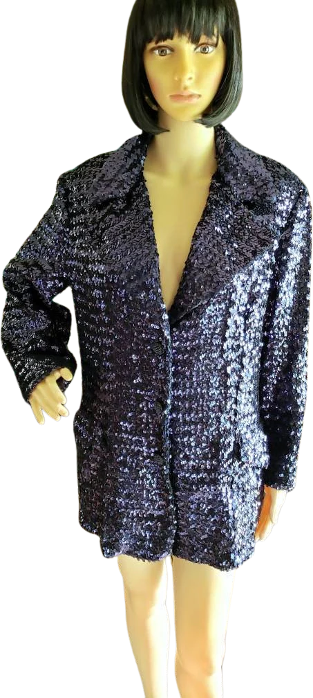 60s Purple Sequin Suit Coat Vintage Sequin Blazer Sparkly Sequin Jacket As Is Still Amazing Sequin Blazer