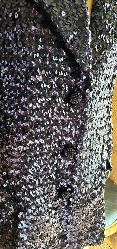 60s Purple Sequin Suit Coat Vintage Sequin Blazer Sparkly Sequin Jacket As Is Still Amazing Sequin Blazer - Image 4