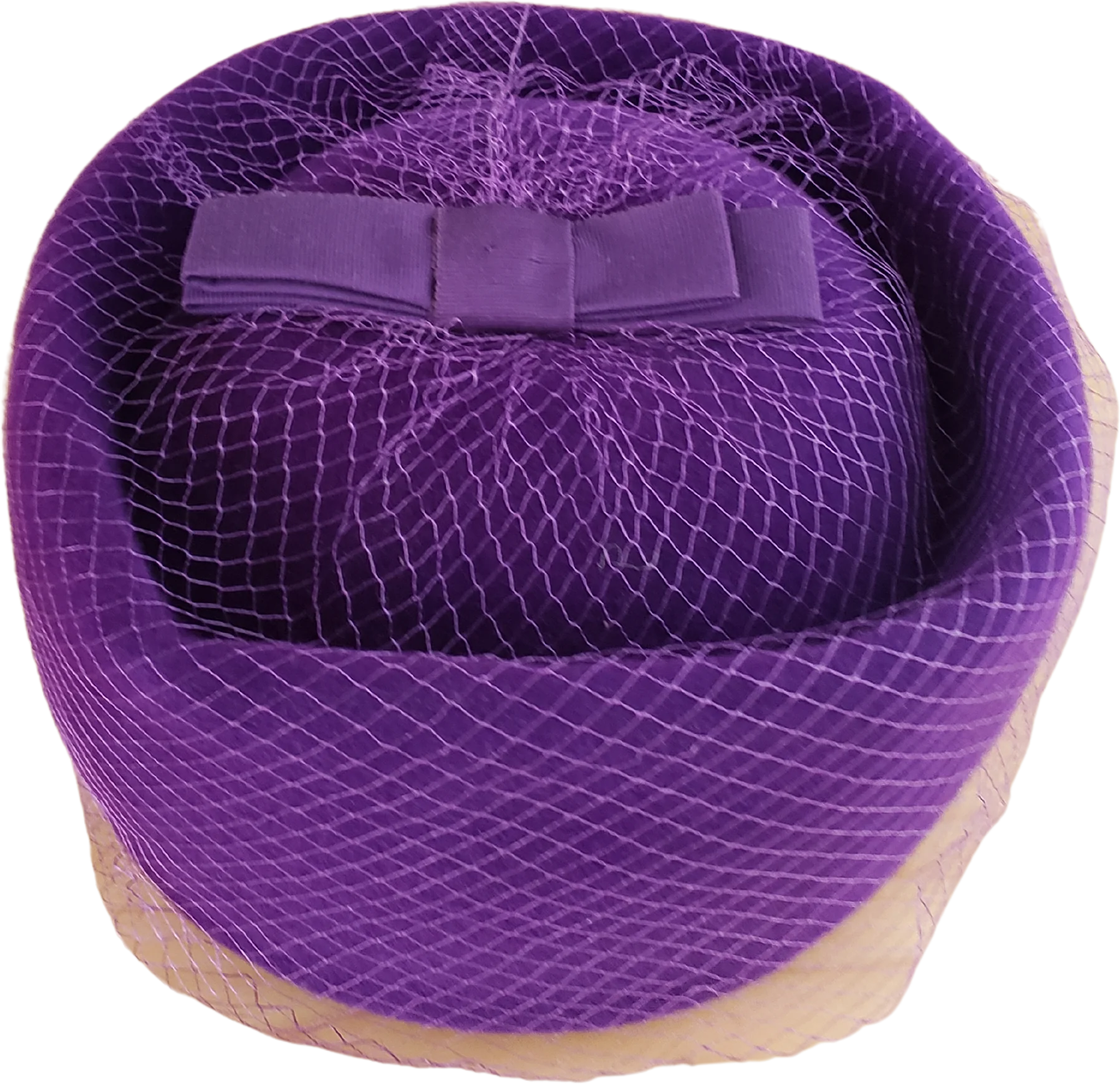 60s Purple Velour Pillbox Hat - Image 2