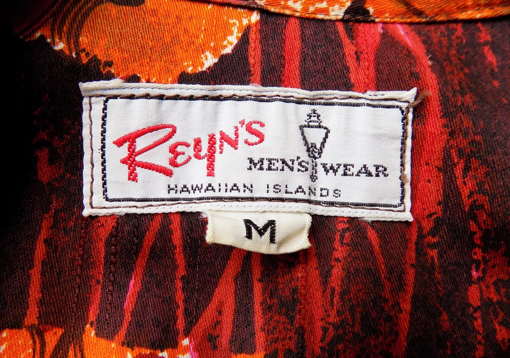60s Red and Orange Cotton Reyns Tropical Shirt Shirt Jac Rare by Reyn - Image 2