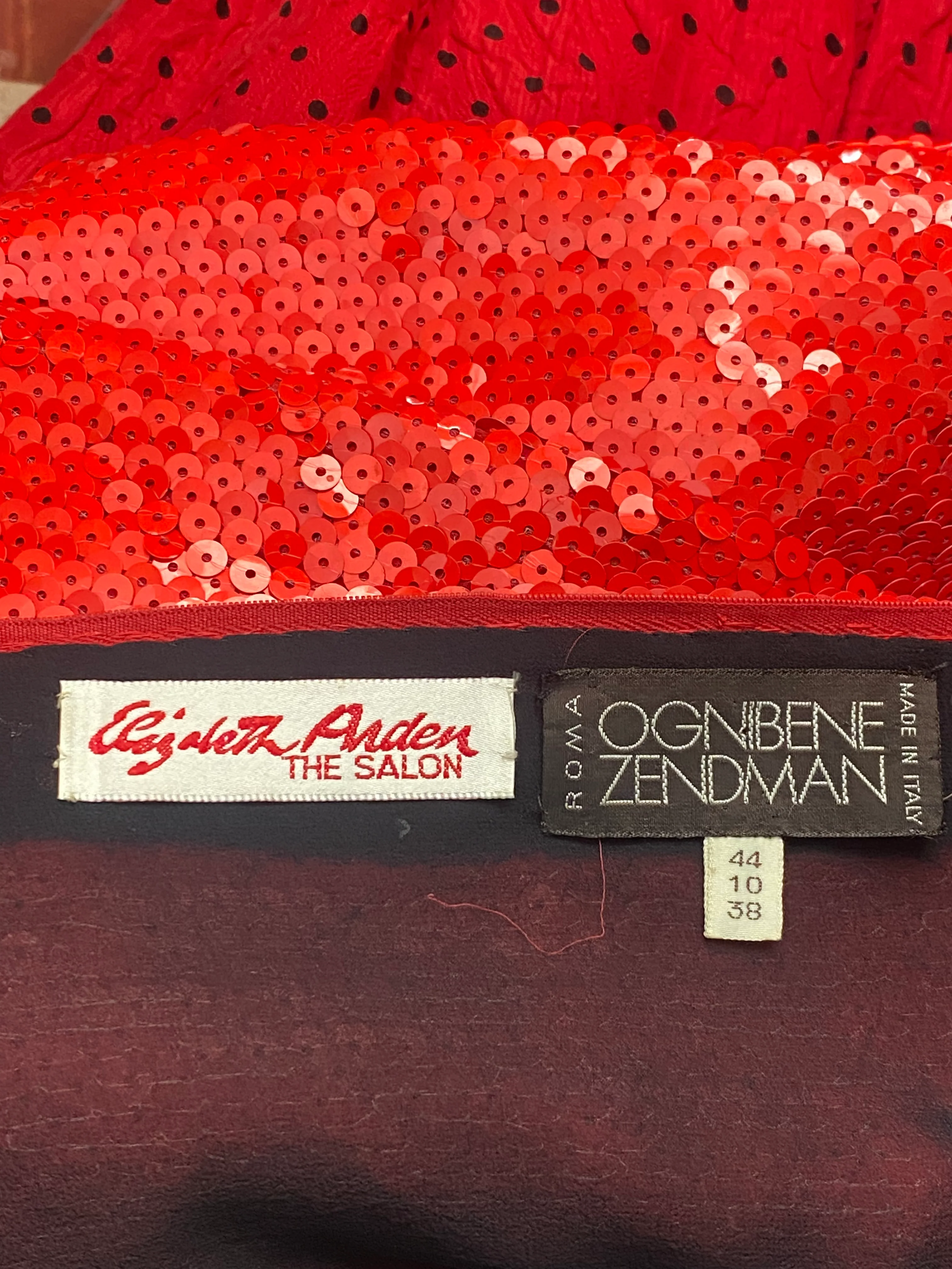 60s Red Black Long Sleeve Sequin Mod By Ognibene Zendman - Image 6